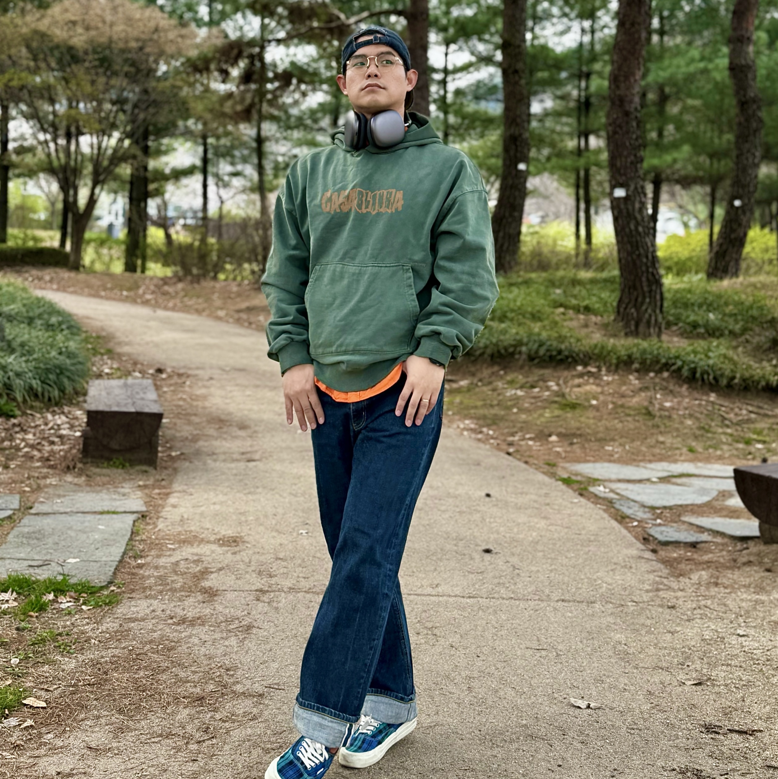 Apple AirPods Max Lightning Space Gray (Korean Ver.), Warehouse & Co. Lot 2nd-Hand 1100 Pants Used Wash Medium Indigo 착용 스타일 - 3