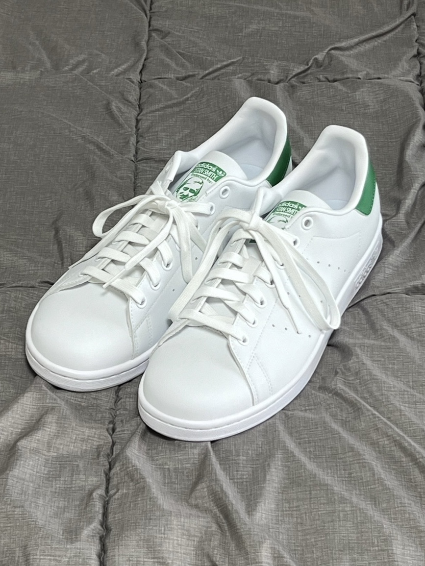 Adidas Stan Smith Vegan White Green, Adidas Stan Smith White Green OG 착용 스타일 - 2