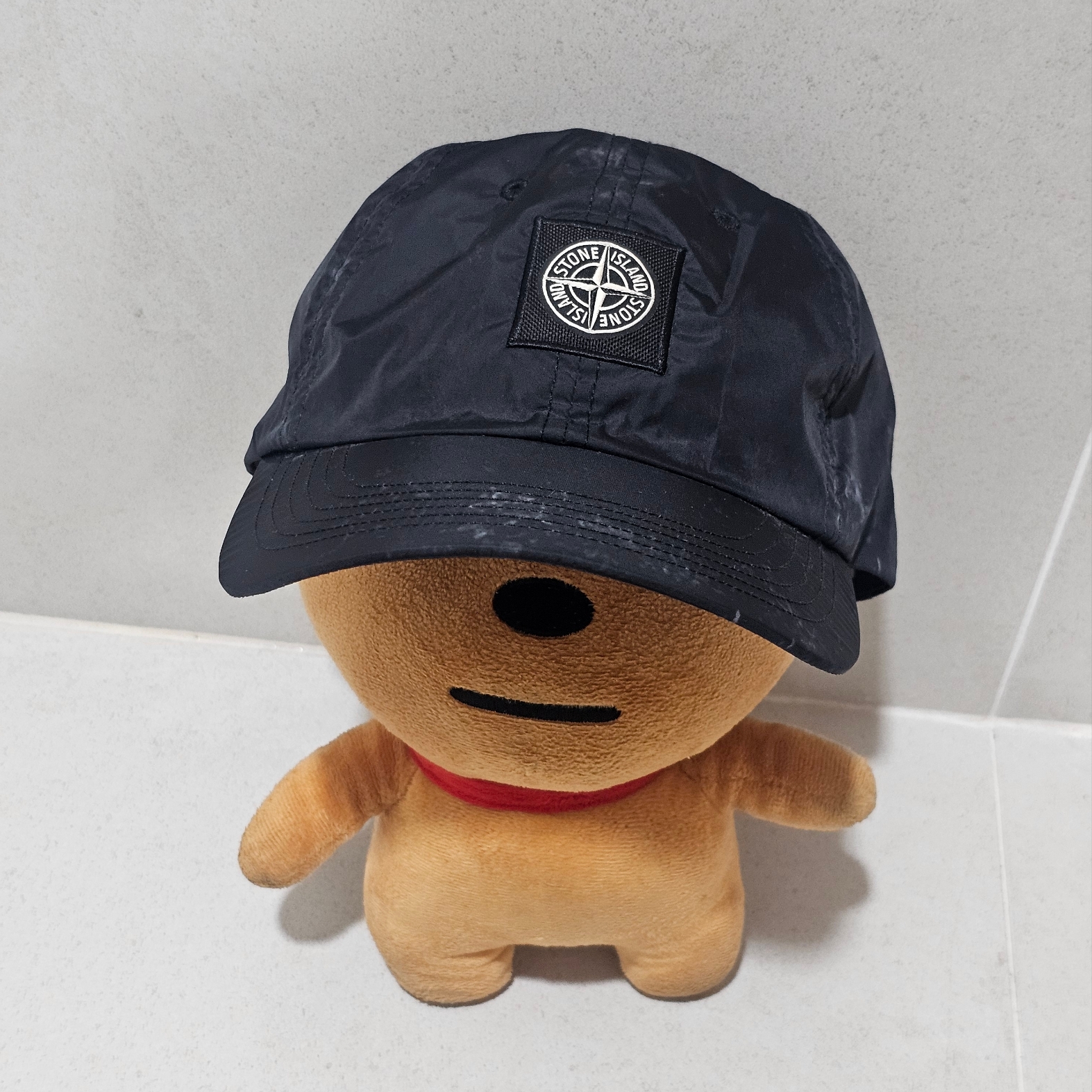 Supreme x Stone Island Painted Camo Nylon 6-Panel Black - 20FW 착용 스타일 - 1