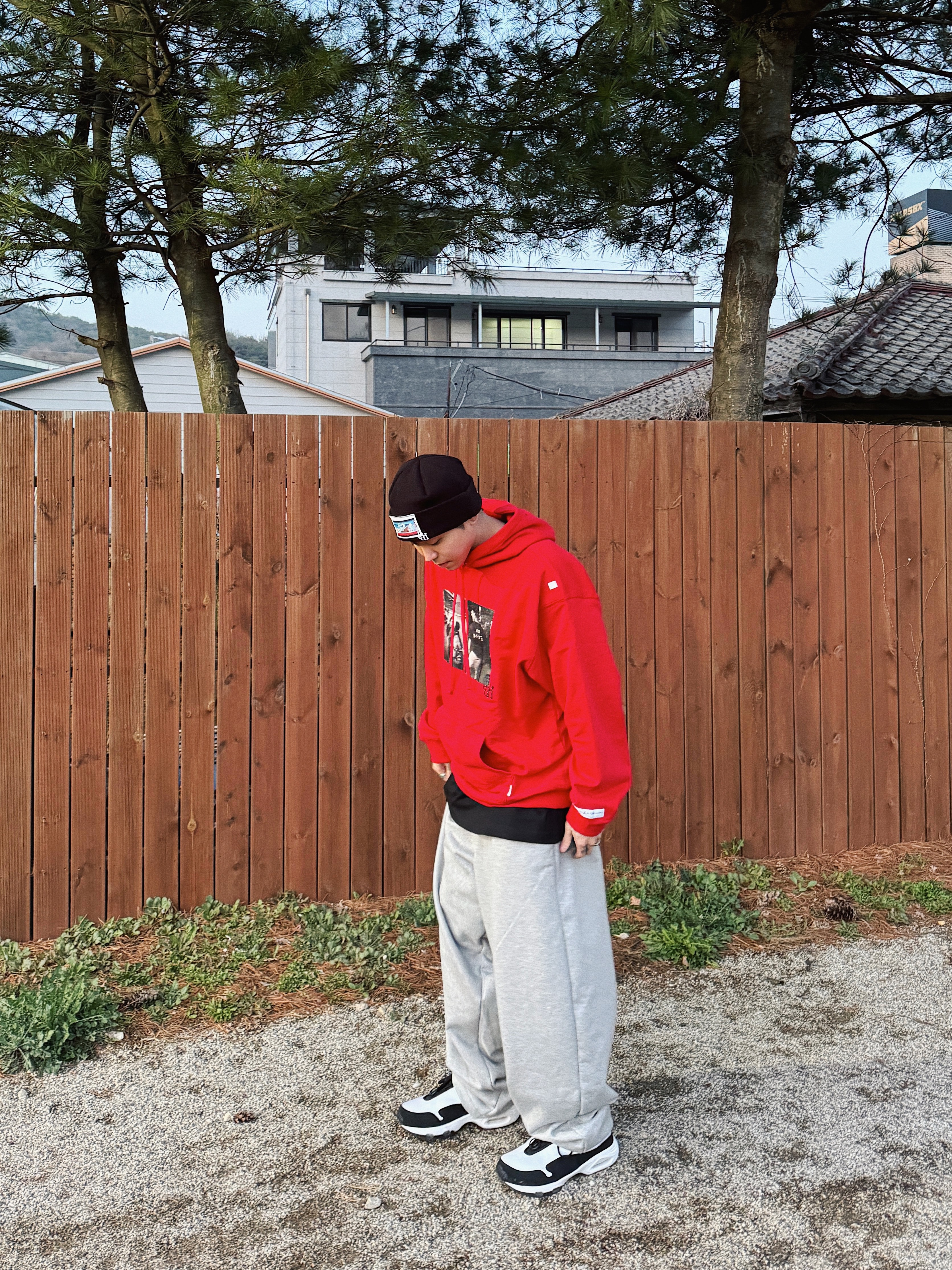 MJD Everyday Heavy Sweat Baggy Pants Melange Grey, Nike x Comme des Garcons Homme Plus Air Max Sunder SP White Black 착용 스타일 - 7