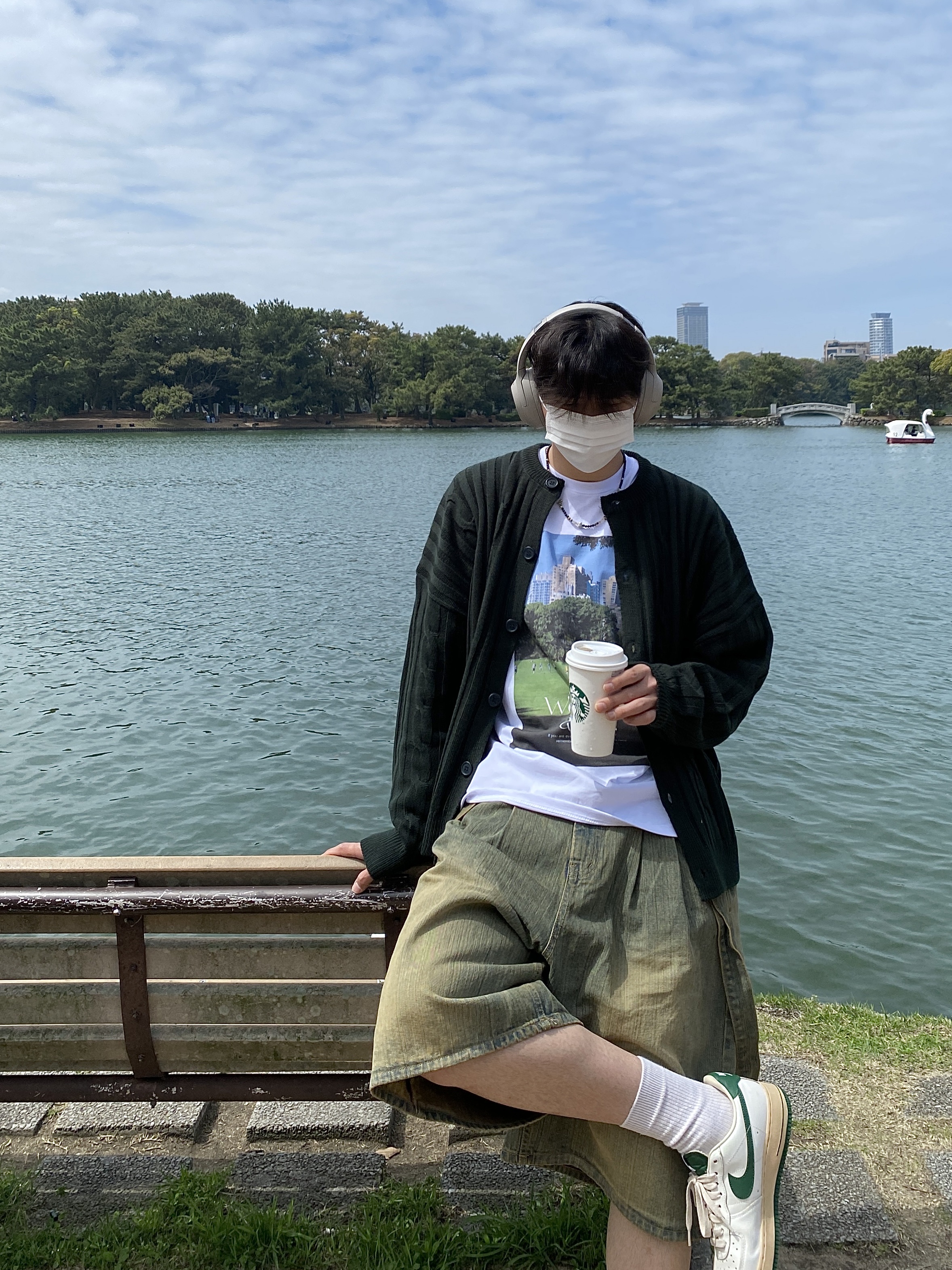 (W) Nike Air Force 1 Low Gorge Green 착용 스타일 - 3