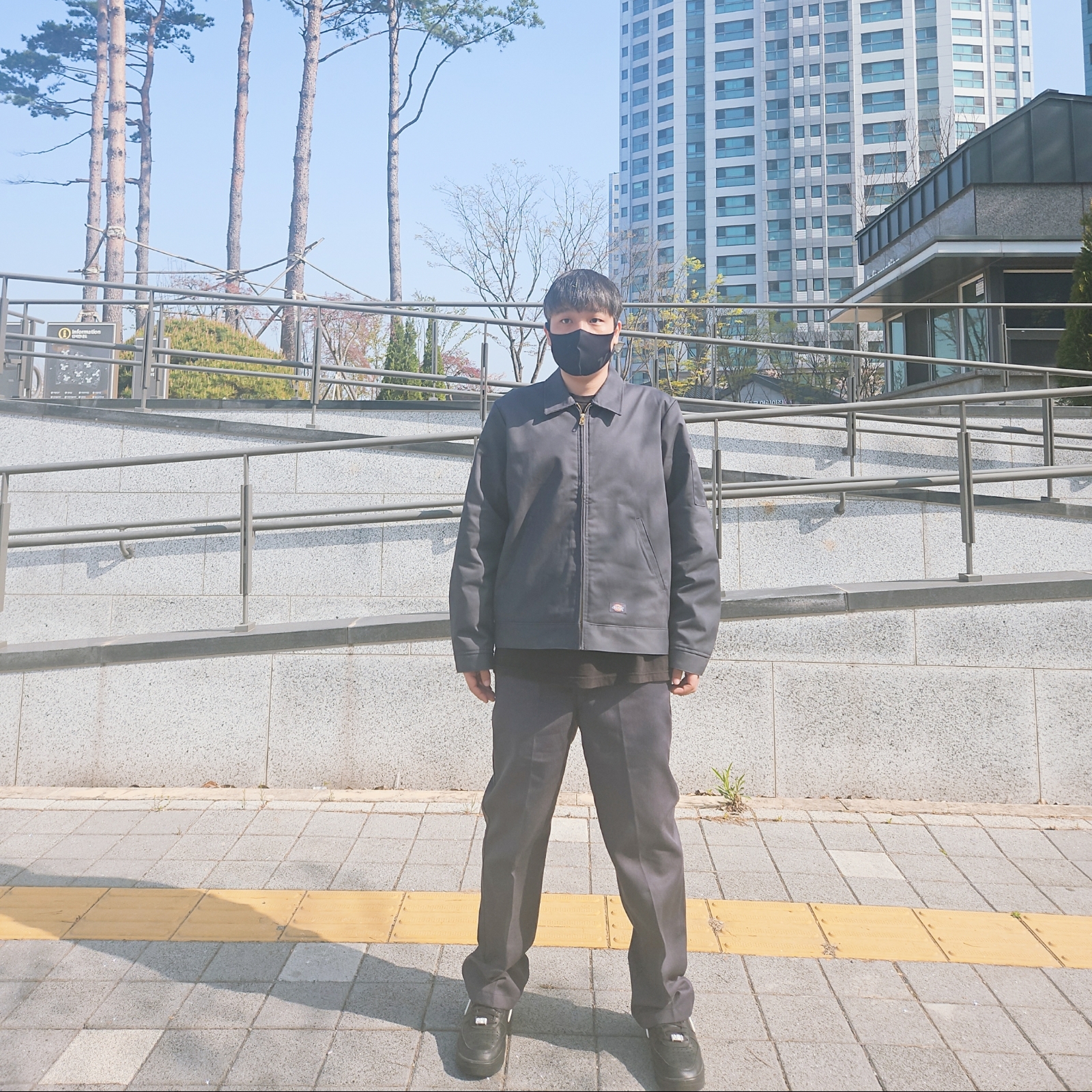 Dickies Original 874 Work Pant Charcoal Grey, Dickies Insulated Eisenhower Jacket Regular Charcoal Gray 착용 스타일 - 2