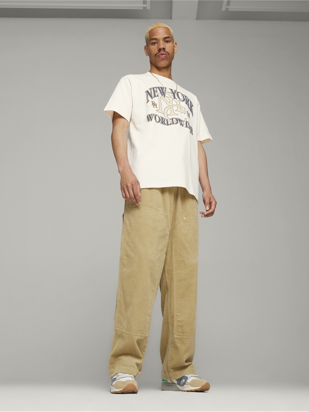 Puma x Rhuigi Graphic T-Shirt Pristine, Puma x Rhuigi Baseball Cap Persian Blue 착용 스타일 - 4