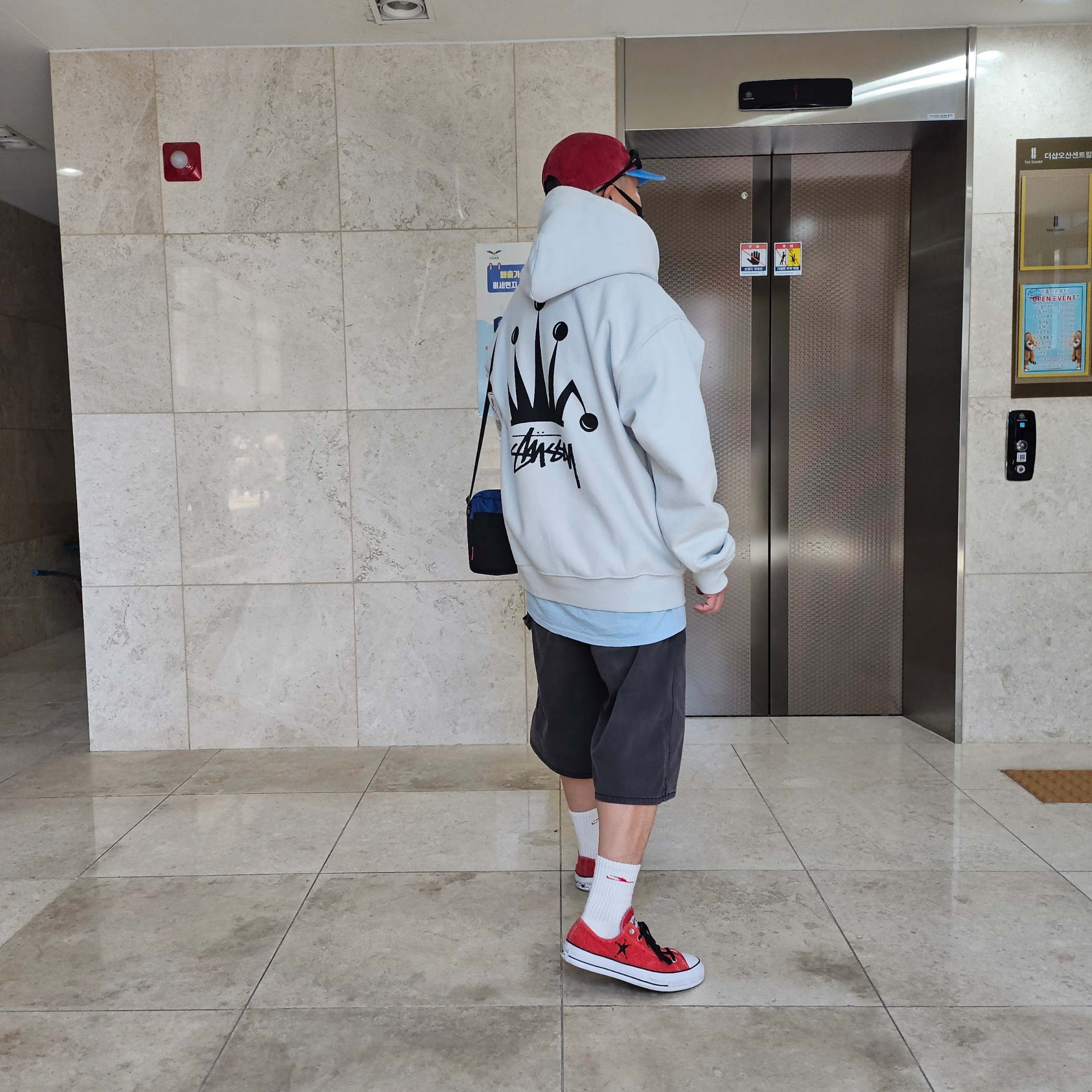 Supreme Pigment 2-Tone Camp Cap Red - 24SS, Stussy Regal Crown Zip Hoodie Fog 착용 스타일 - 3