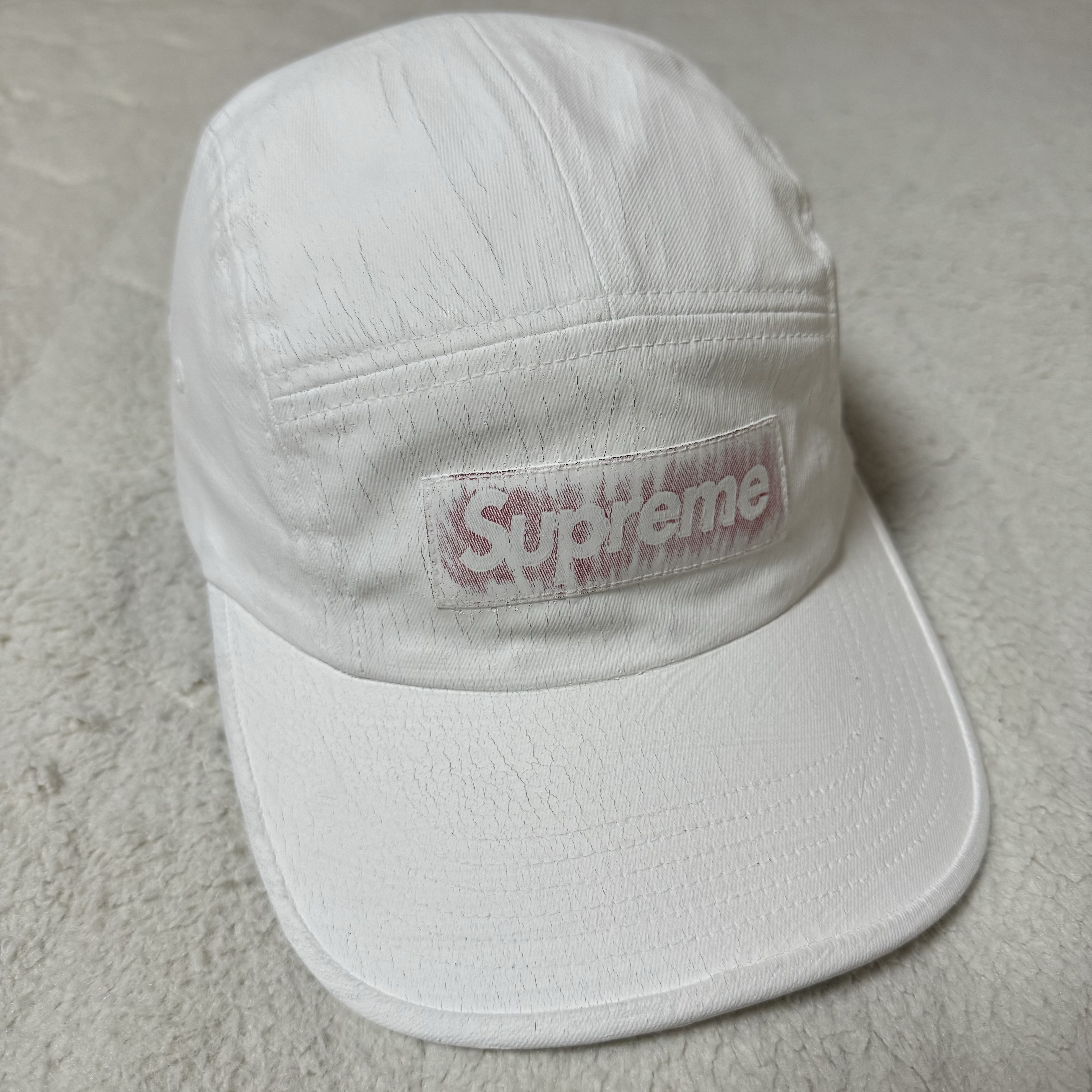 Supreme x MM6 Maison Margiela Painted Camp Cap White - 24SS 착용 스타일