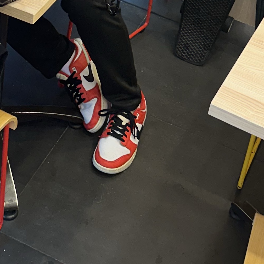 Nike Dunk Low Retro PRM University Red Black 착용 스타일