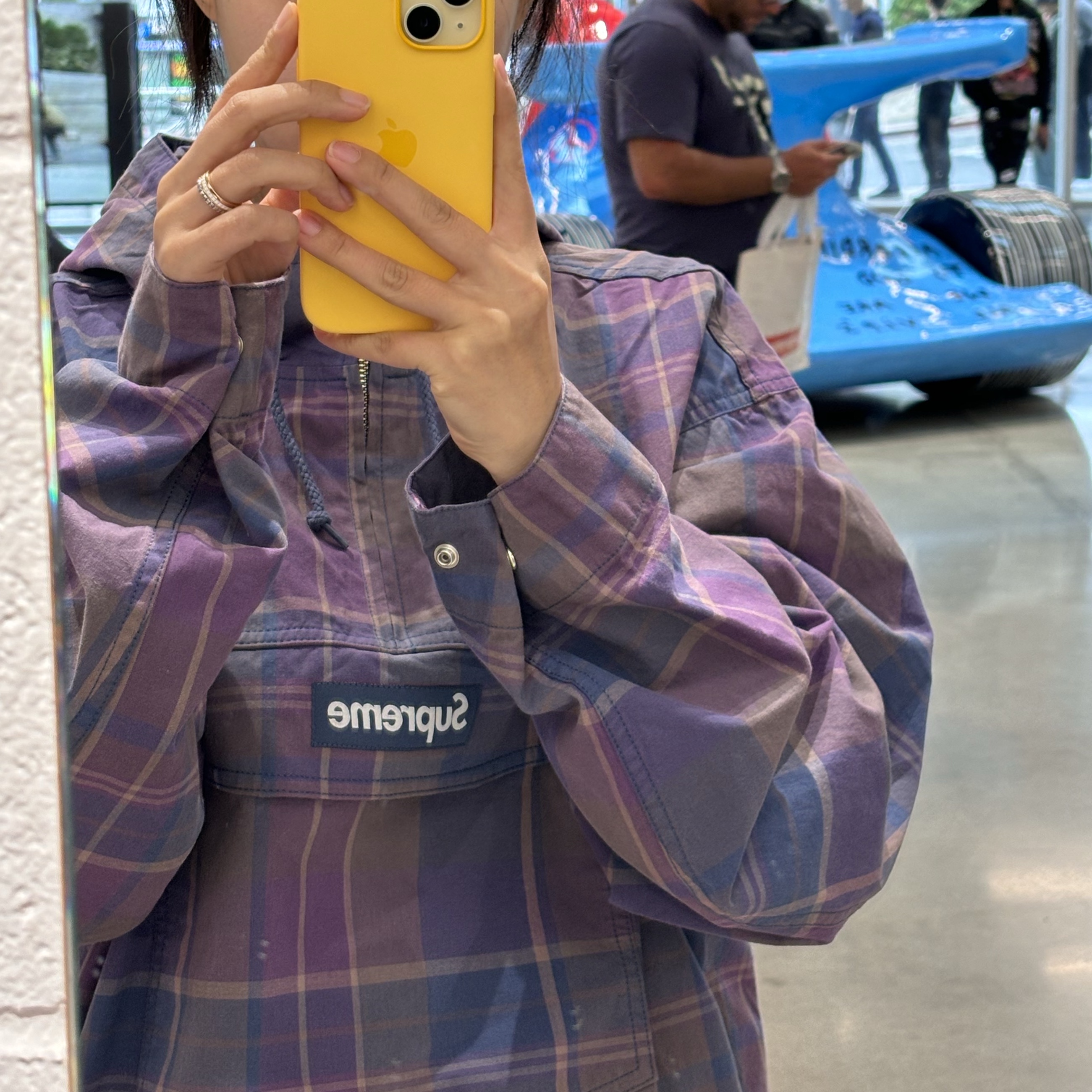 Supreme Cotton Utility Anorak Plaid - 24SS 착용 스타일