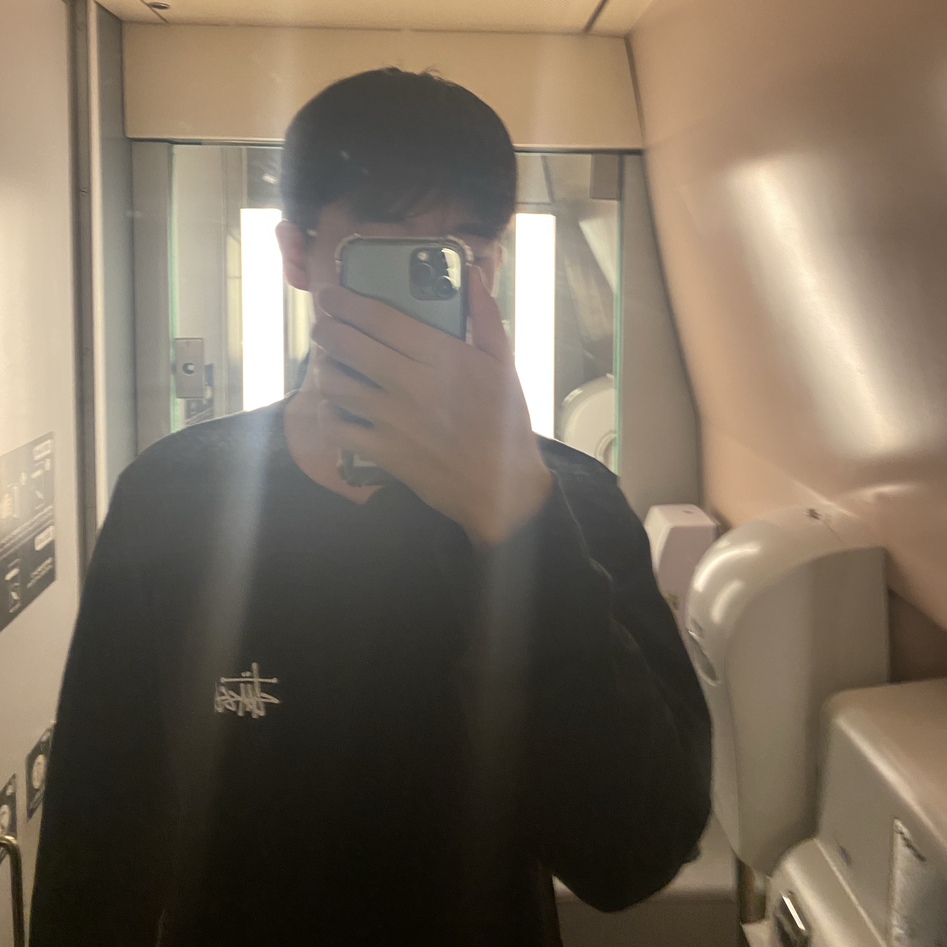 Stussy Basic Stussy Pigment Dyed LS T-Shirt Black 2023 착용 스타일