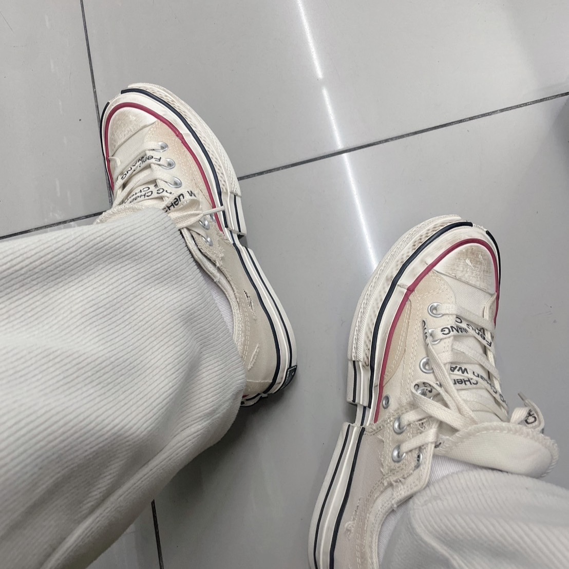 Converse x Feng Chen Wang Chuck 70 Ox 2-in-1 Brown Rice 착용 스타일