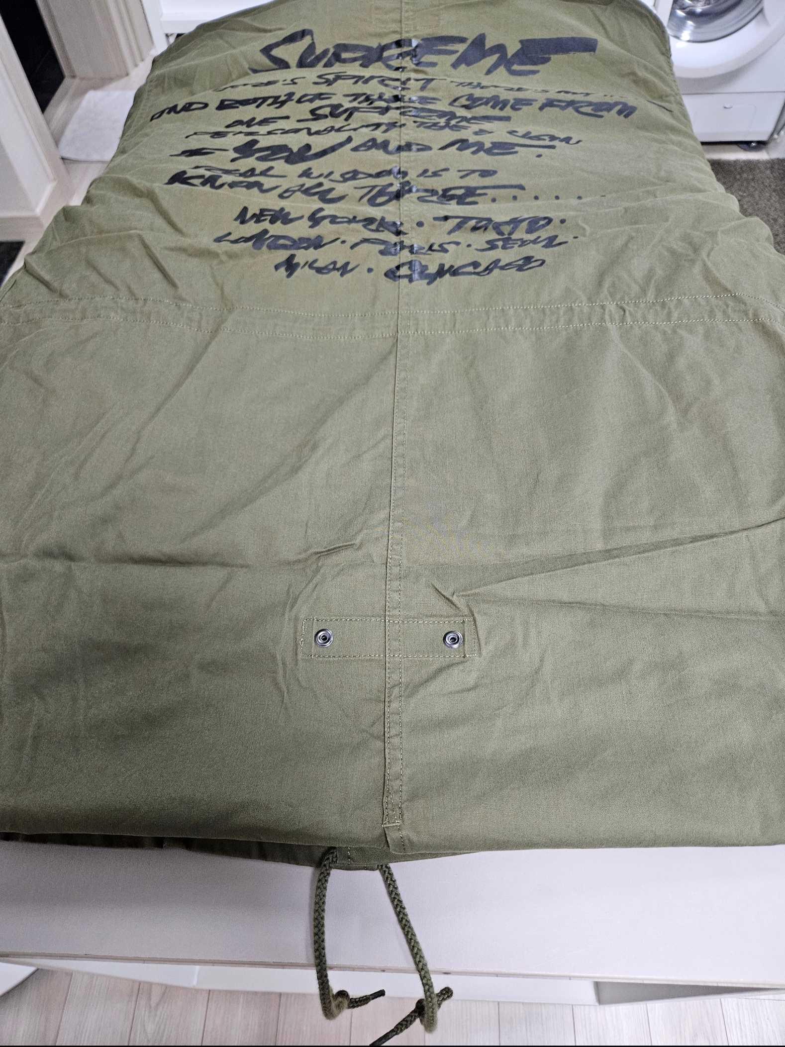 Supreme Futura Fishtail Parka Olive - 24SS 착용 스타일 - 5