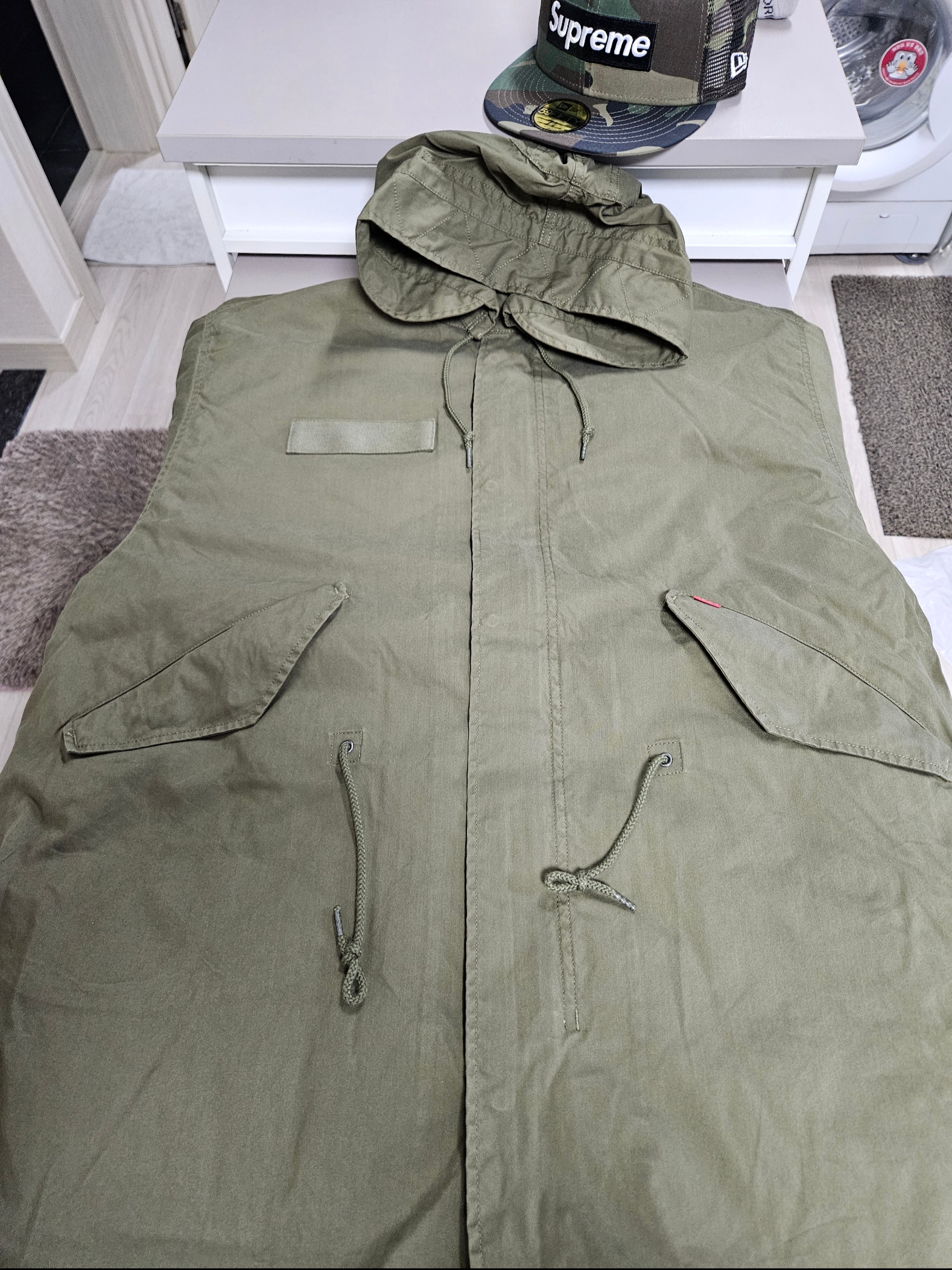 Supreme Futura Fishtail Parka Olive - 24SS 착용 스타일 - 6