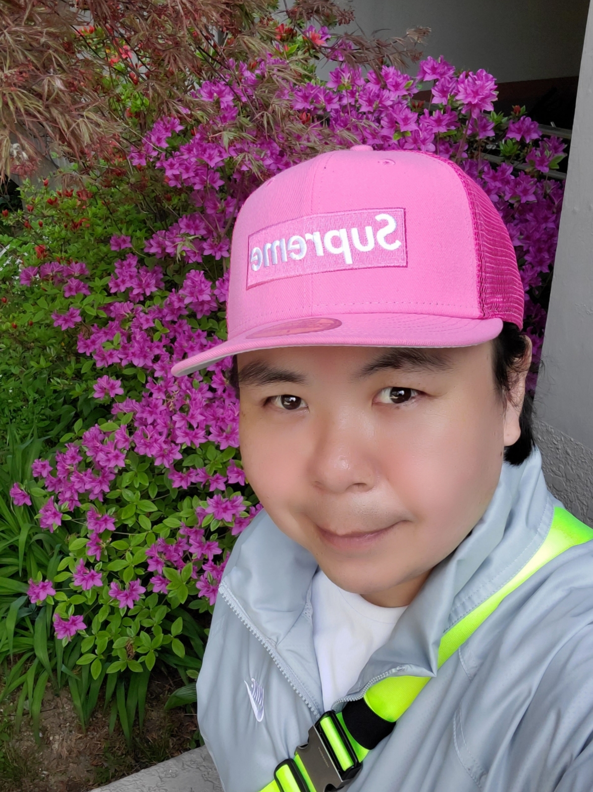 Jordan 5 Retro SE Regal Pink, Supreme Box Logo Mesh Back New Era Pink - 22SS 착용 스타일 - 7