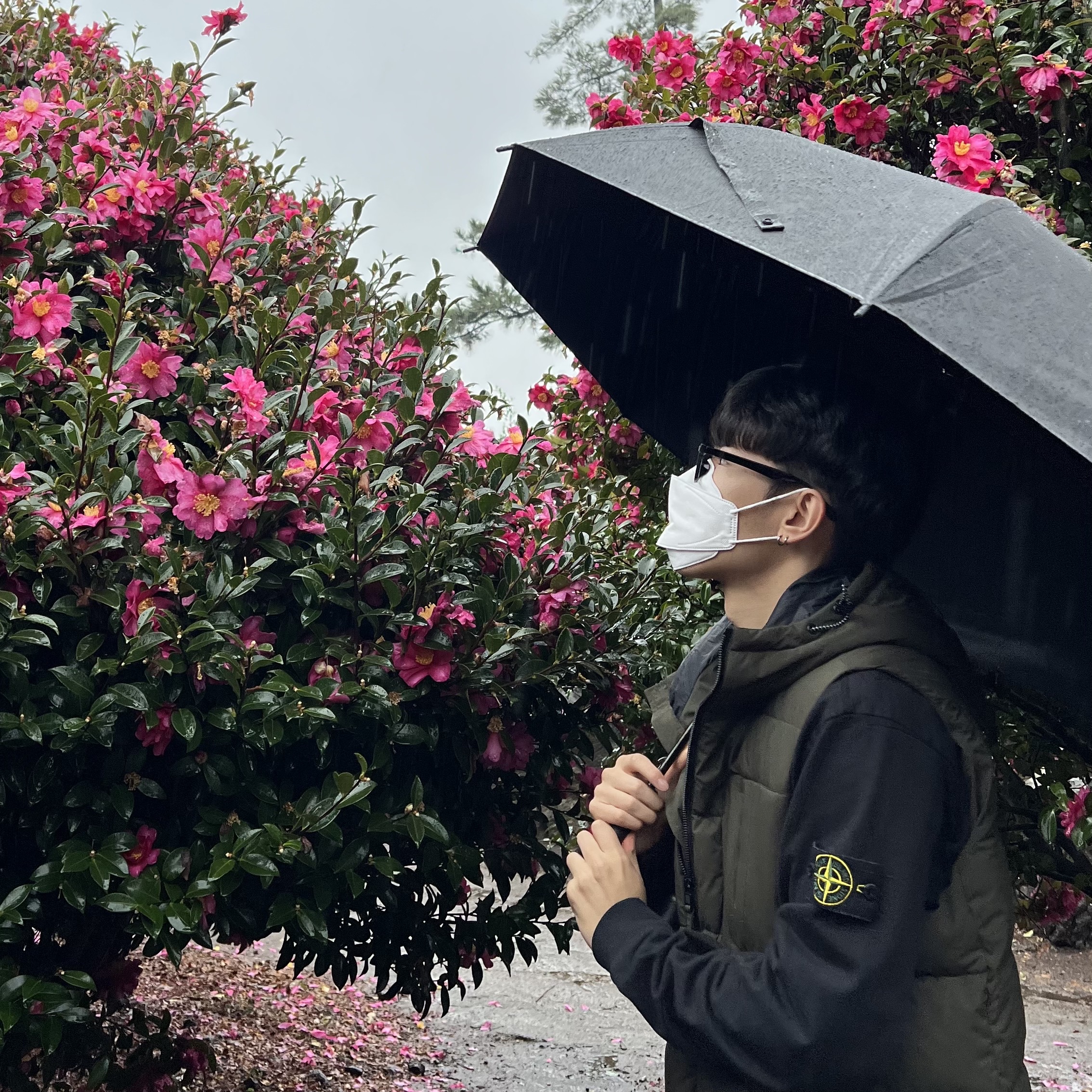 Stone Island 62420 Brushed Cotton Fleece Garment Dyed Crewneck Sweatshirt Black - 23FW, Nike Air Force 1 '07 Low Triple Black 착용 스타일 - 1
