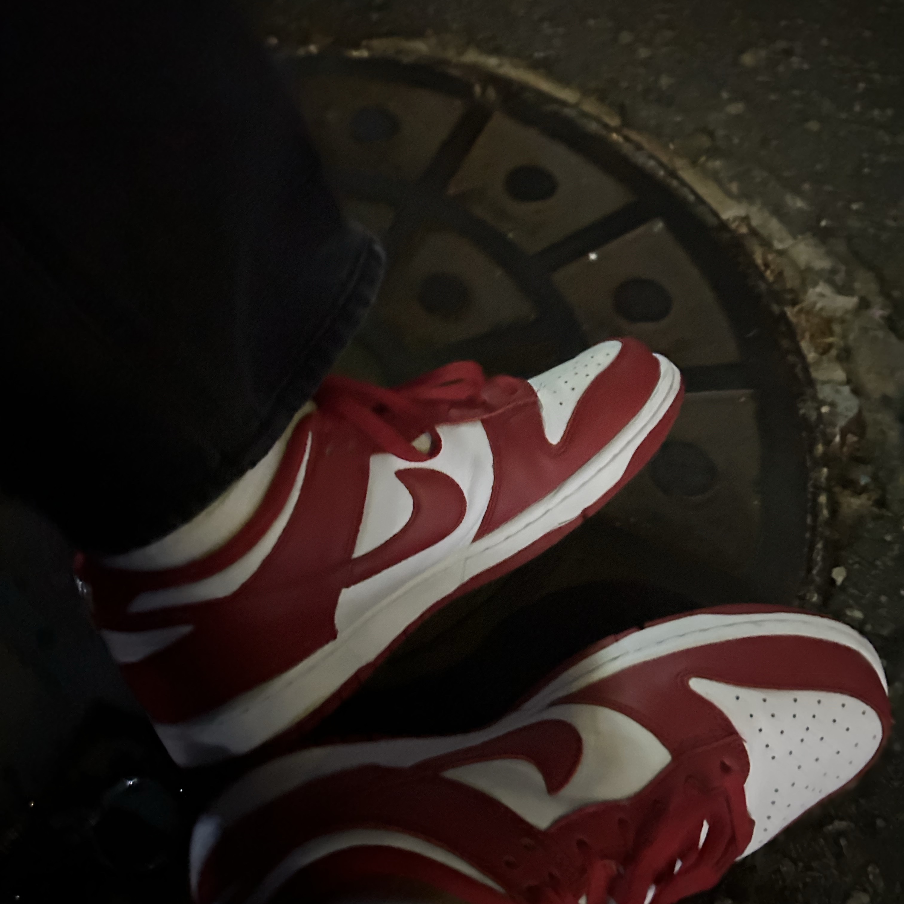 Nike Dunk Low SP White and University Red 2023 착용 스타일
