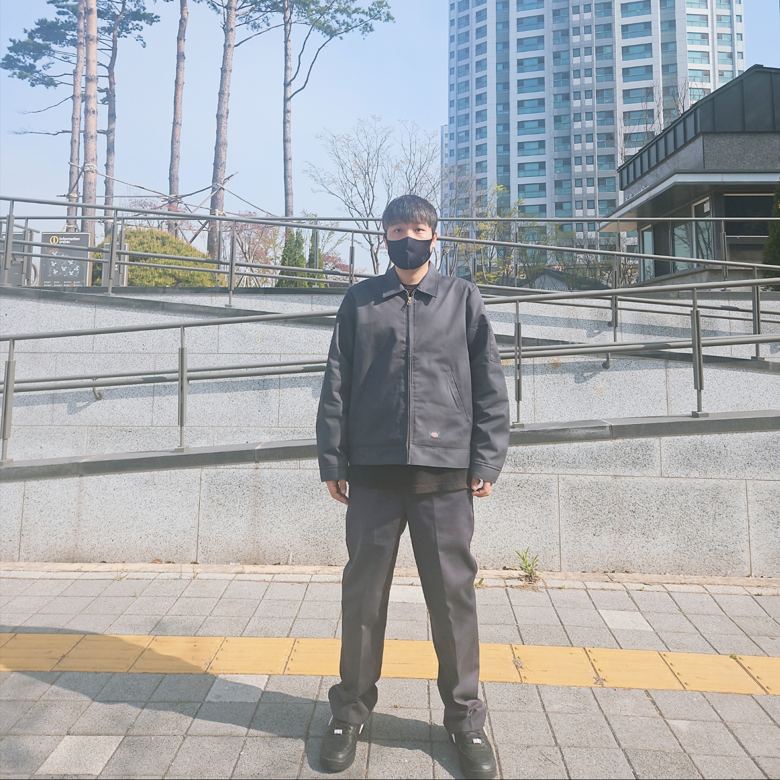 Dickies Original 874 Work Pant Charcoal Grey, Dickies Insulated Eisenhower Jacket Regular Charcoal Gray 착용 스타일 - 1