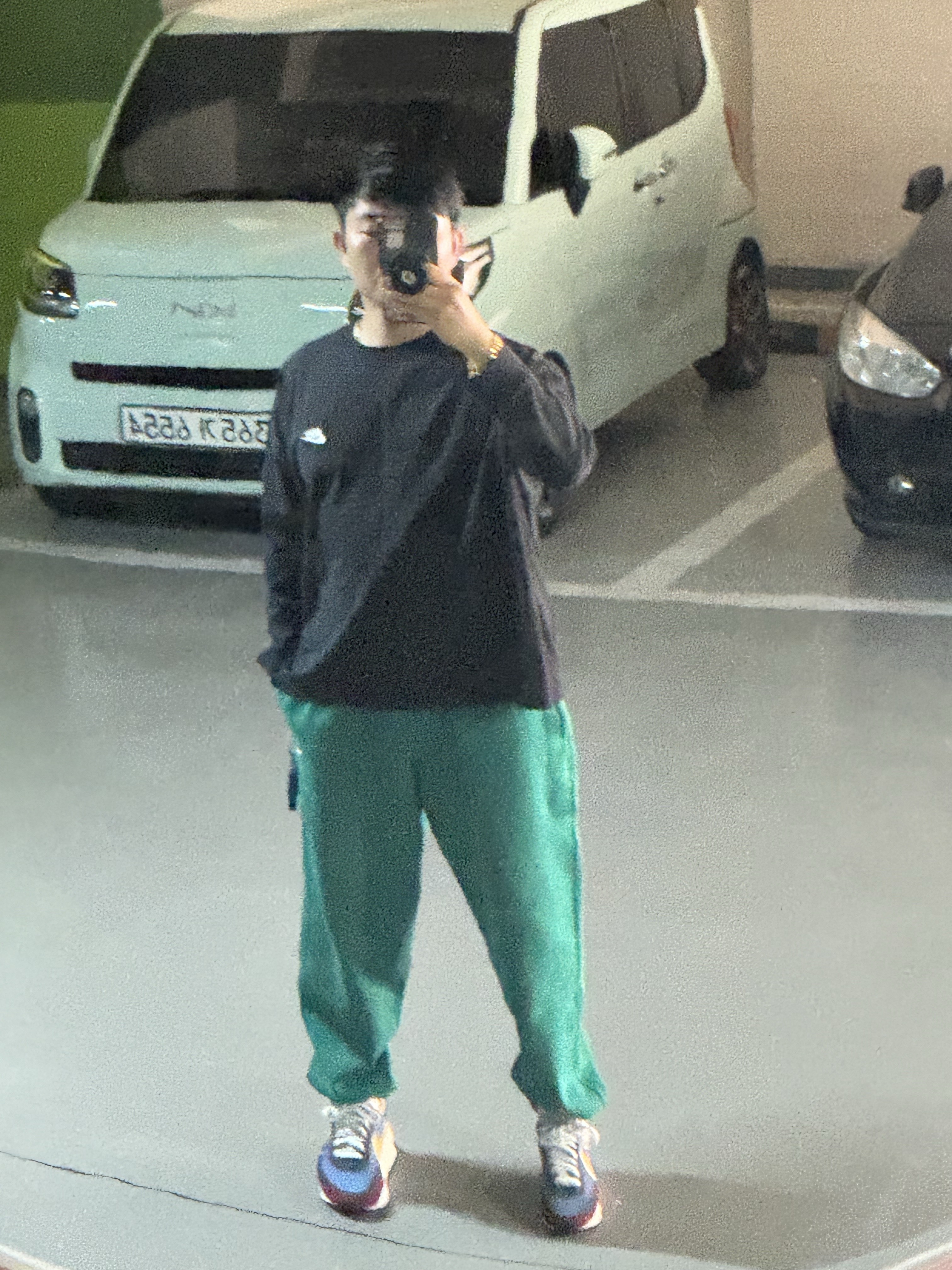 Nike NRG Solo Swoosh Fleece Pants Mystic Green - US/EU, Nike x Peaceminusone LS T-Shirt Black (DR0098-010) 착용 스타일 - 2