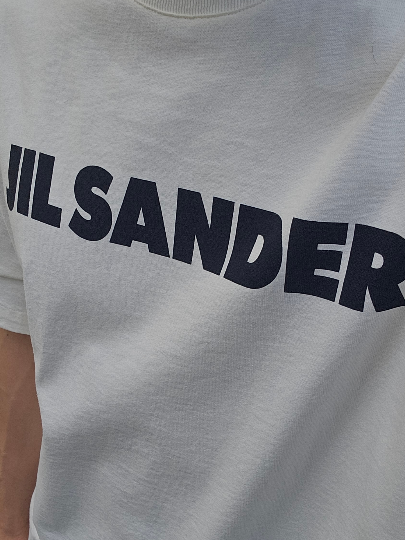 Jil Sander Logo T-Shirt Natural, Balenciaga 3XL Sneakers Grey White Red 착용 스타일 - 5