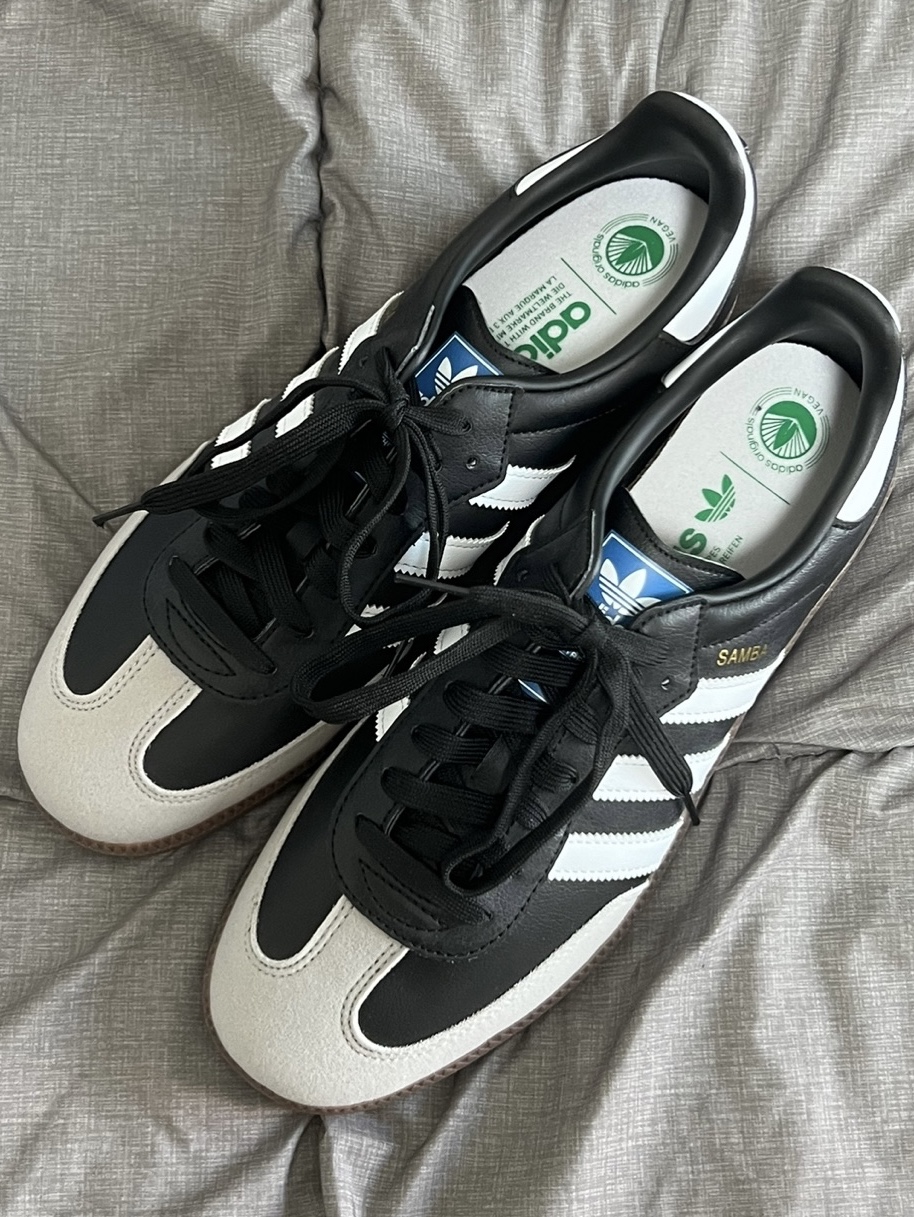 Adidas Samba Vegan Black White 착용 스타일 - 3