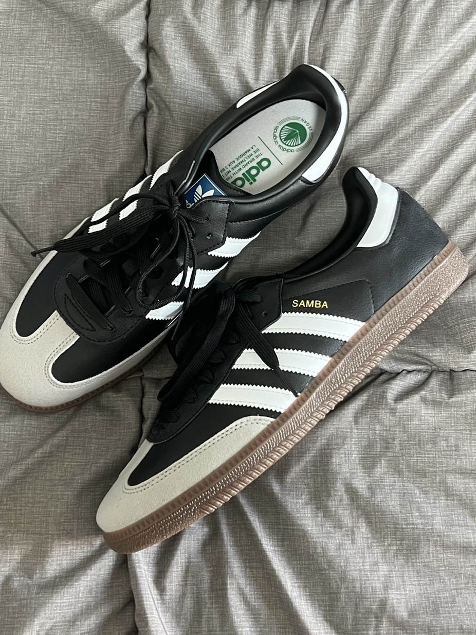 Adidas Samba Vegan Black White 착용 스타일 - 4