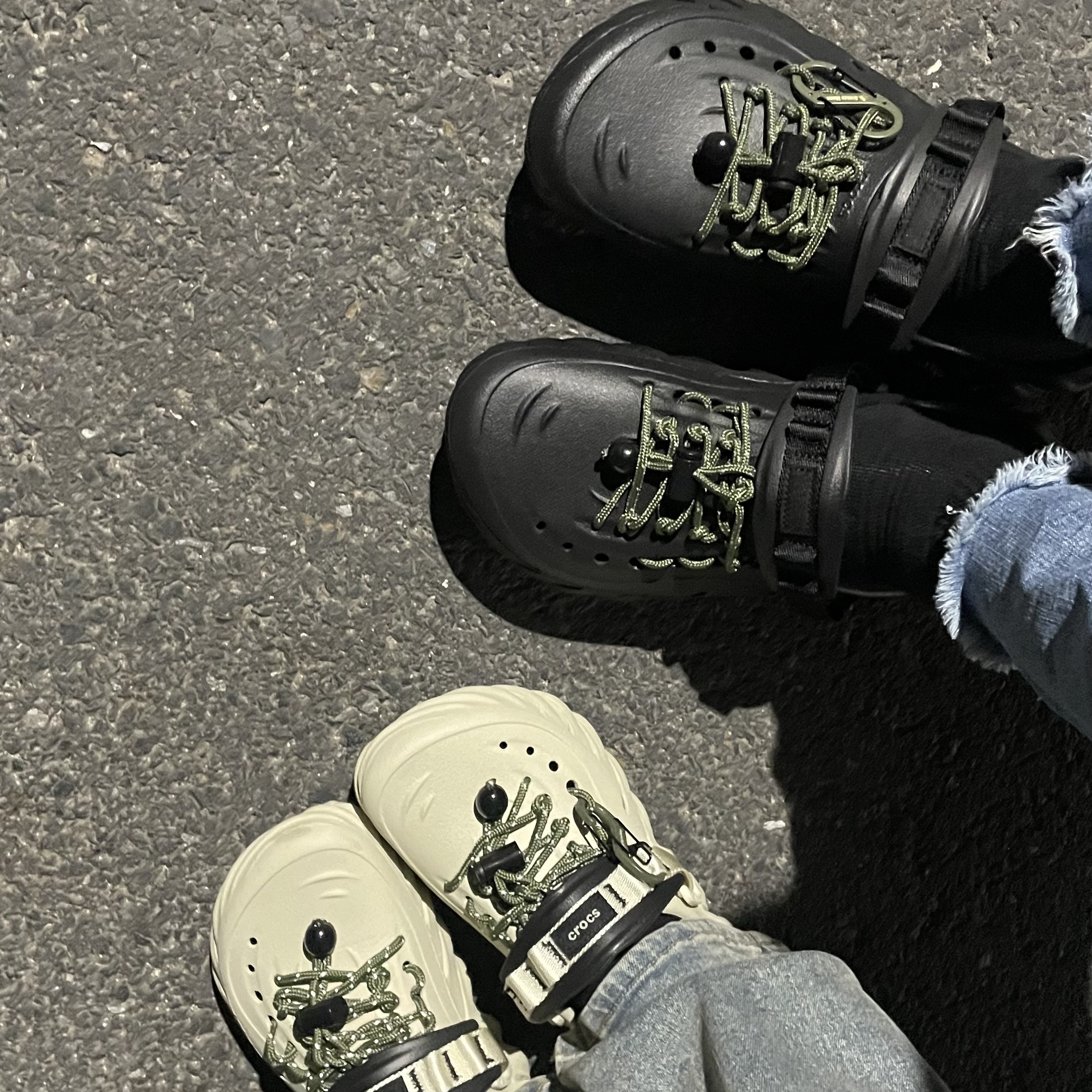 Crocs Echo Clog Bone Black, Crocs Echo Clog Black 착용 스타일
