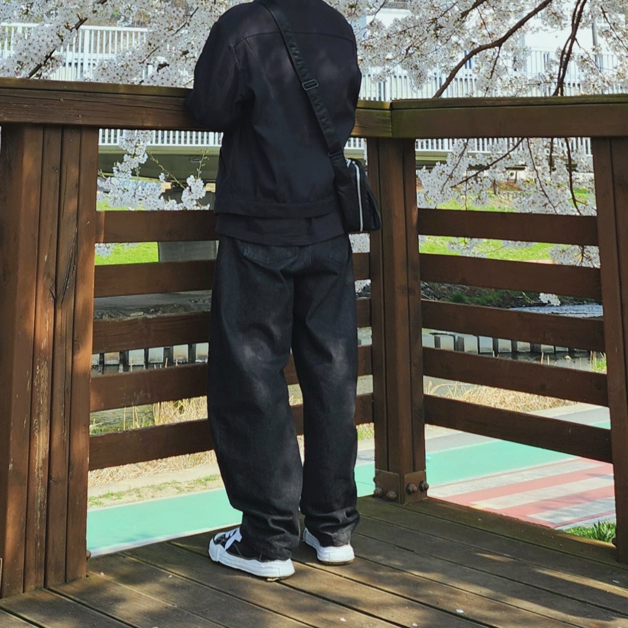 Needles Penny Jean Jacket Black, Porter Tanker Shoulder Bag S Black 착용 스타일