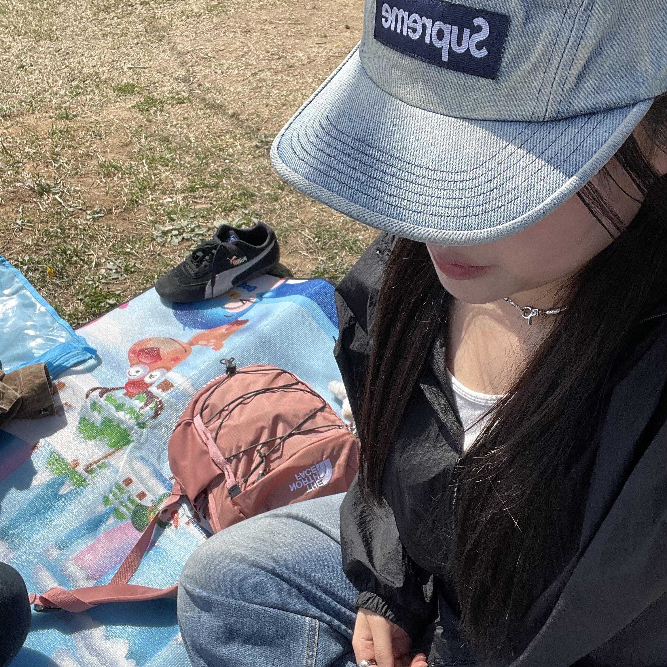Supreme Washed Chino Twill Camp Cap Dirty Indigo - 24SS, Puma Speedcat OG Sparco Black White 착용 스타일 - 1