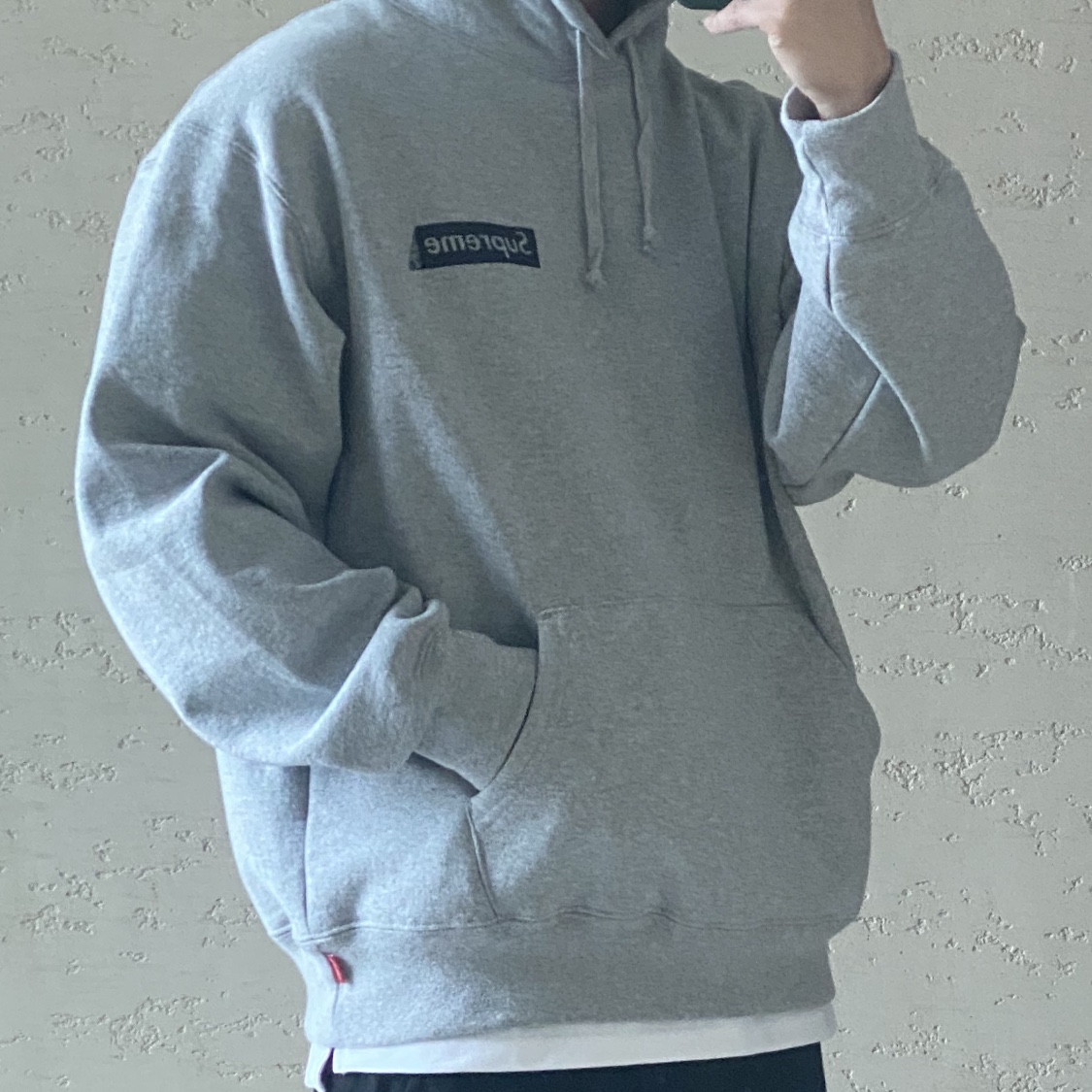 Supreme Catwoman Hooded Sweatshirt Heather Grey - 23FW 착용 스타일 - 2