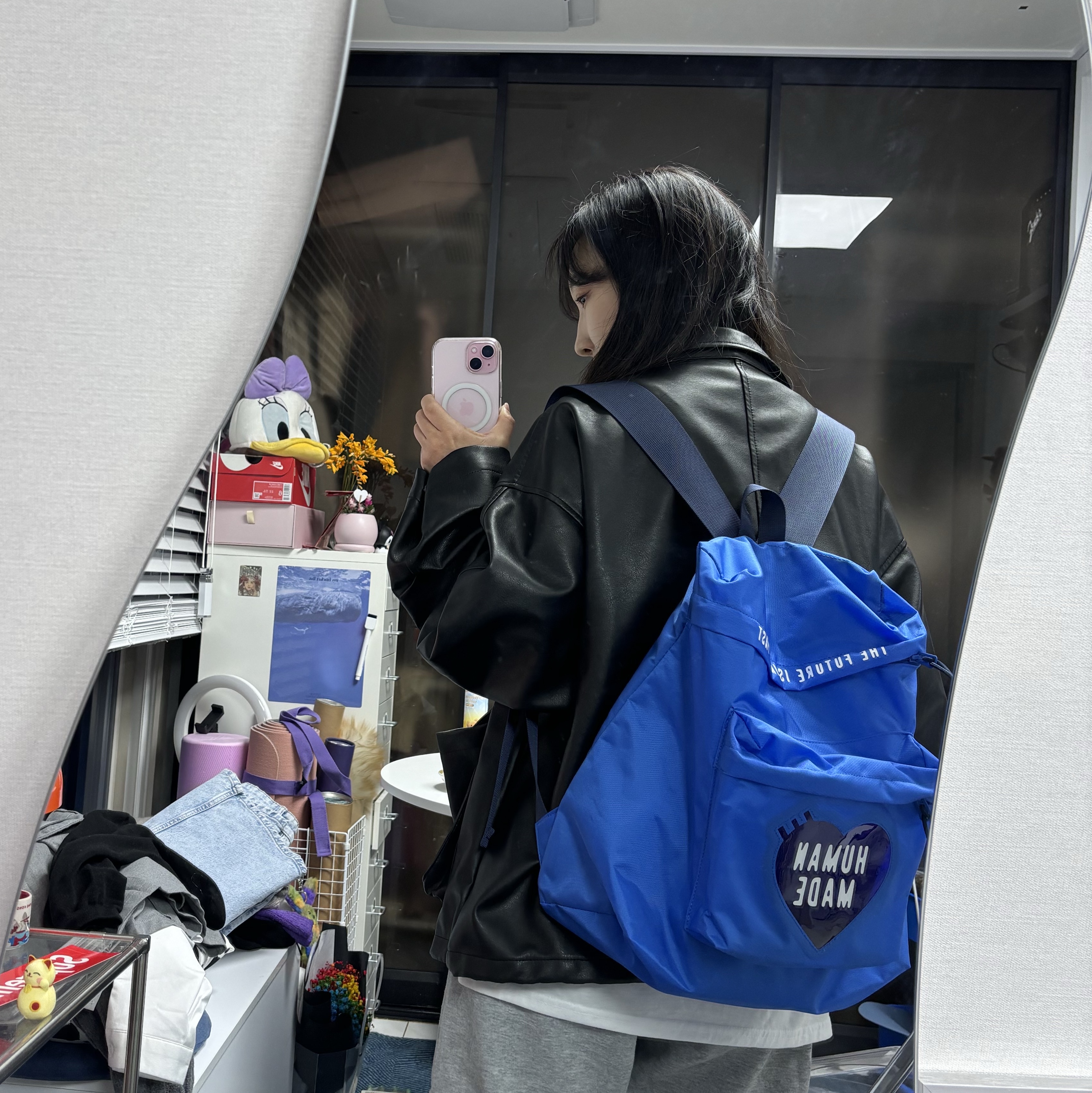 Human Made Backpack Blue 착용 스타일 - 2