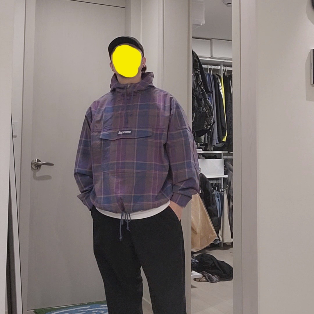 Supreme Cotton Utility Anorak Plaid - 24SS 착용 스타일 - 2