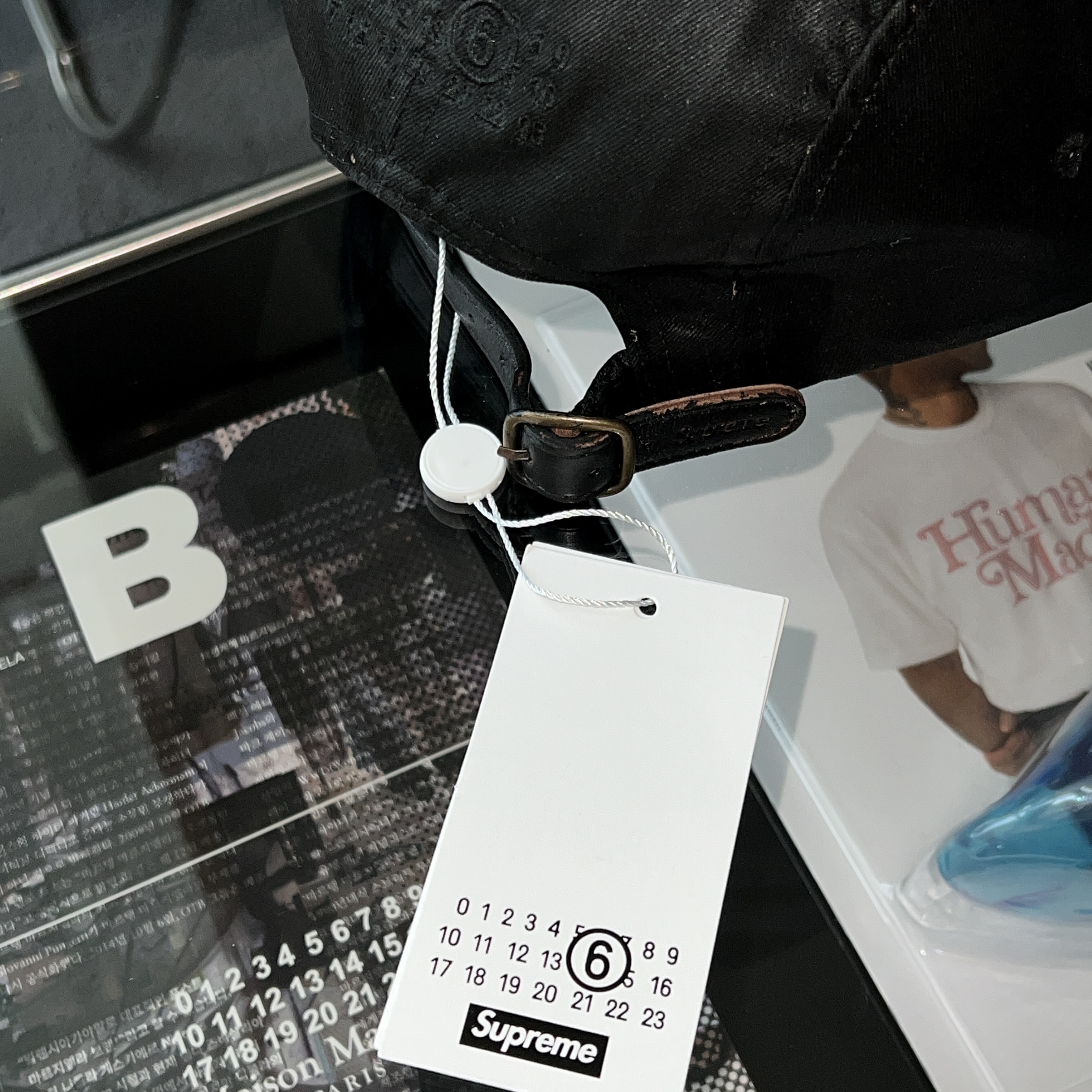 Supreme x MM6 Maison Margiela Painted Camp Cap Black - 24SS 착용 스타일