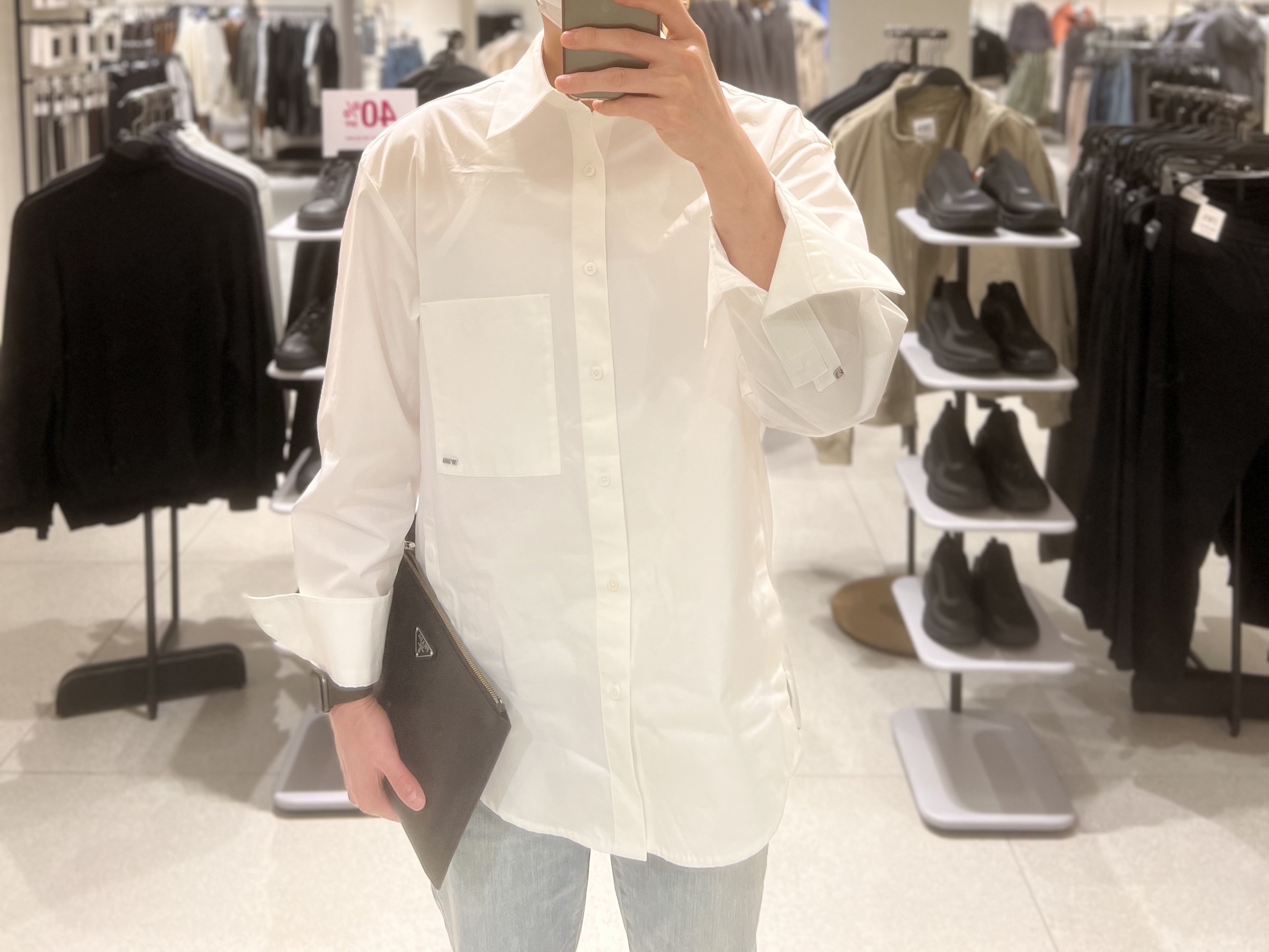 Wooyoungmi Cotton Back Logo Shirt White - 23FW 착용 스타일