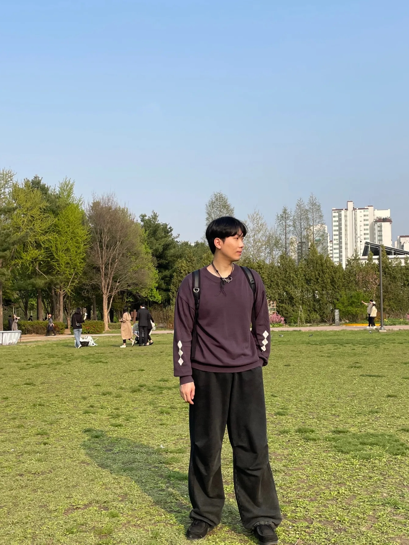 GU Real Leather Moccasin Shoes Black 착용 스타일 - 4