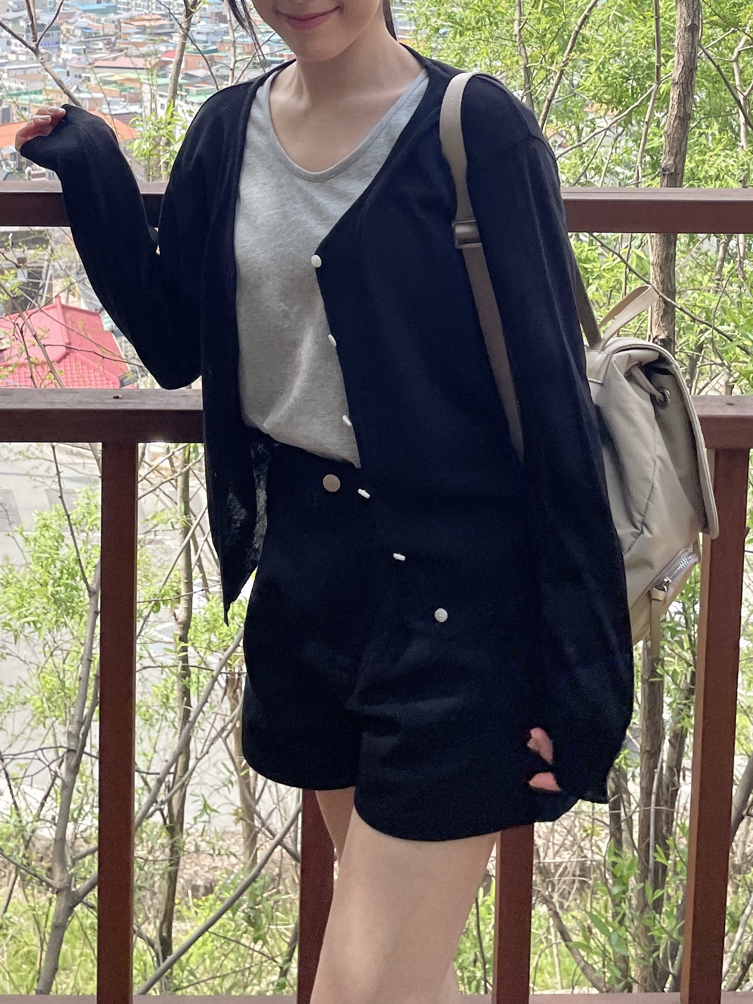 Onitsuka Tiger GSM Cream Black 착용 스타일 - 2
