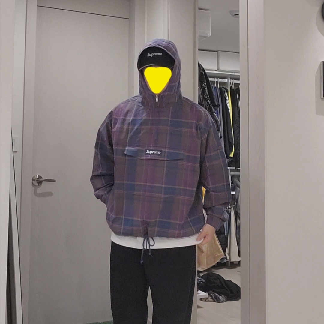 Supreme Cotton Utility Anorak Plaid - 24SS 착용 스타일 - 4