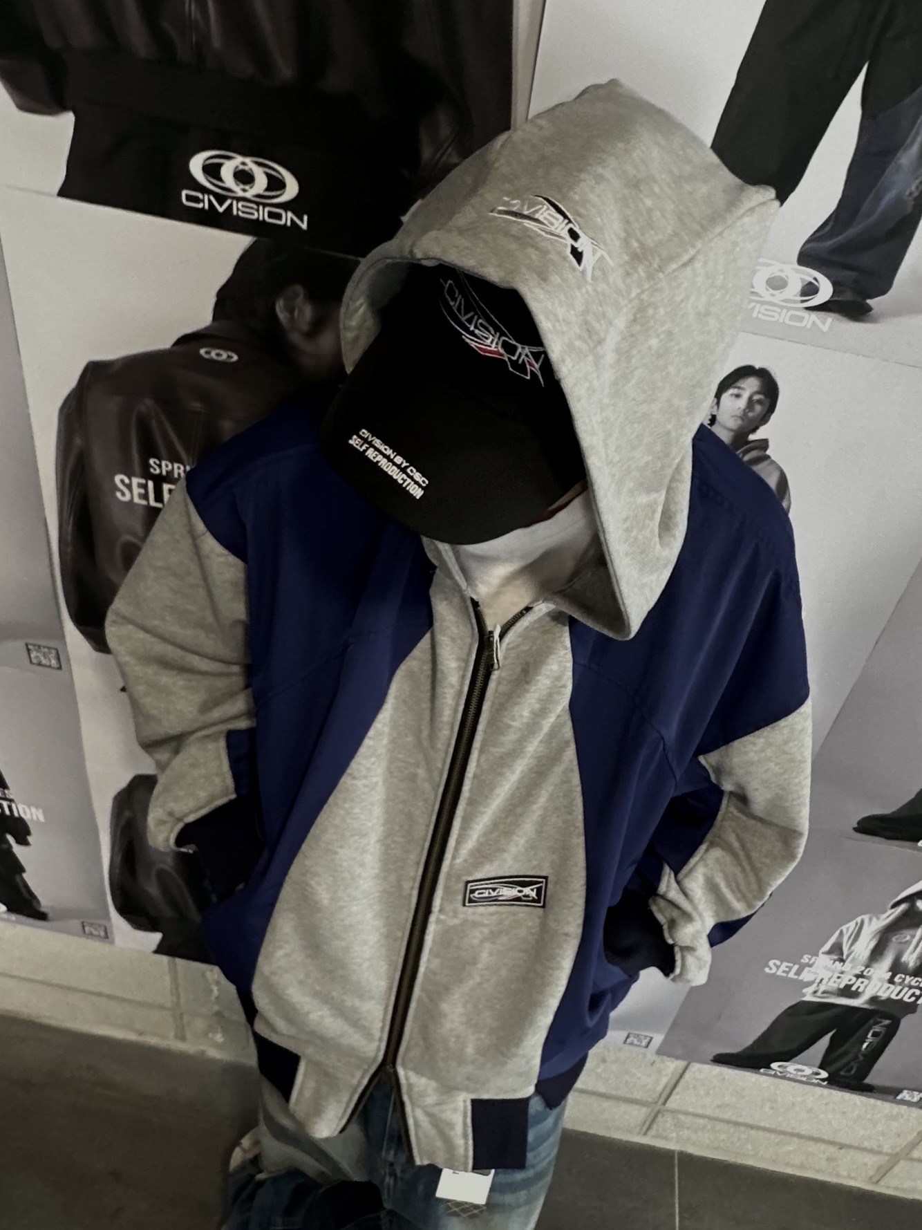 Civision by CSC Cool Girl Hoodie Pink, [KREAM 단독] Civision by CSC Remake Hooded Blouson Blue 착용 스타일 - 2