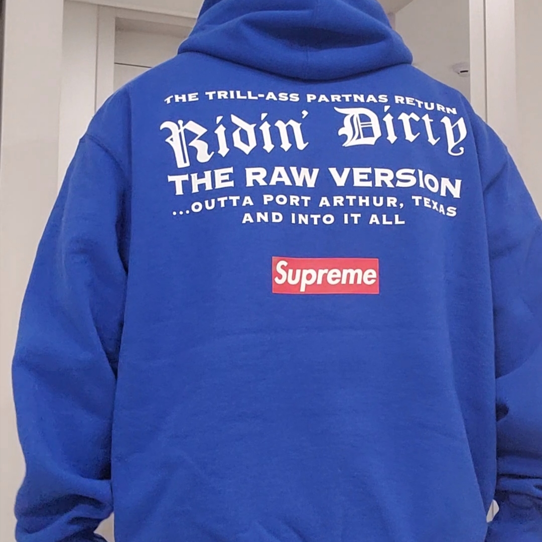 Supreme x UGK Hooded Sweatshirt Royal - 24SS 착용 스타일 - 1
