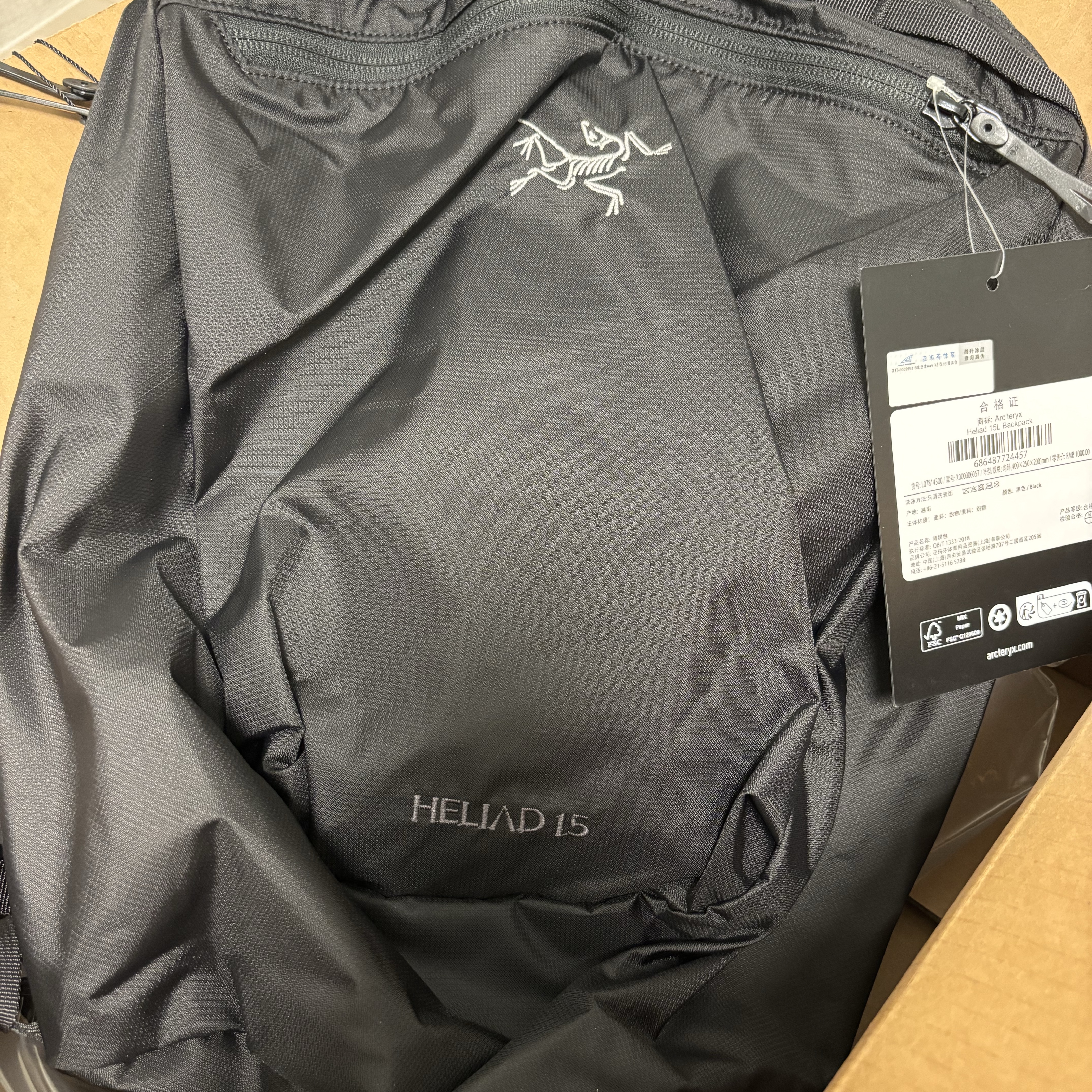 Arc'teryx Heliad 15 Backpack Black 착용 스타일