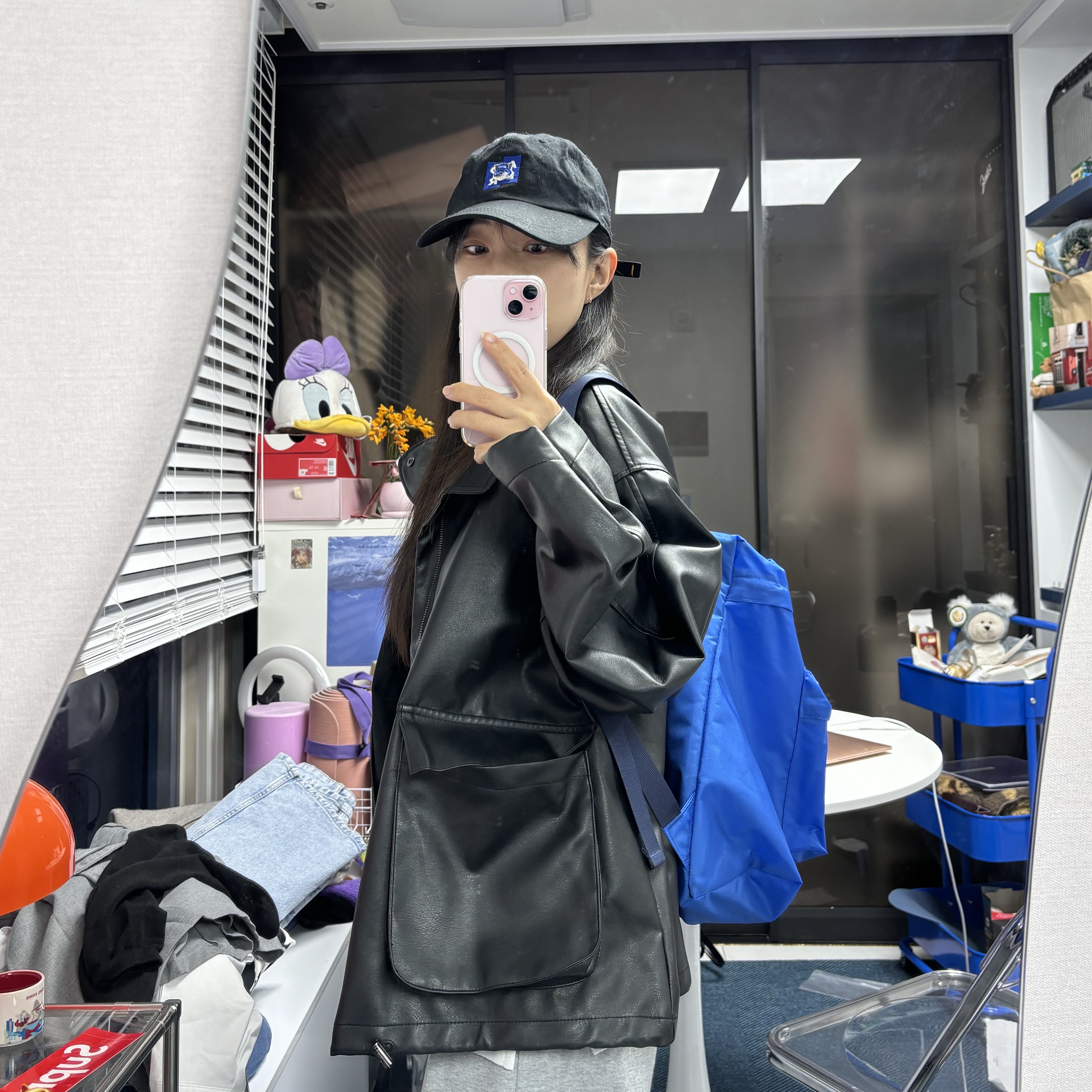 Human Made Backpack Blue 착용 스타일 - 1