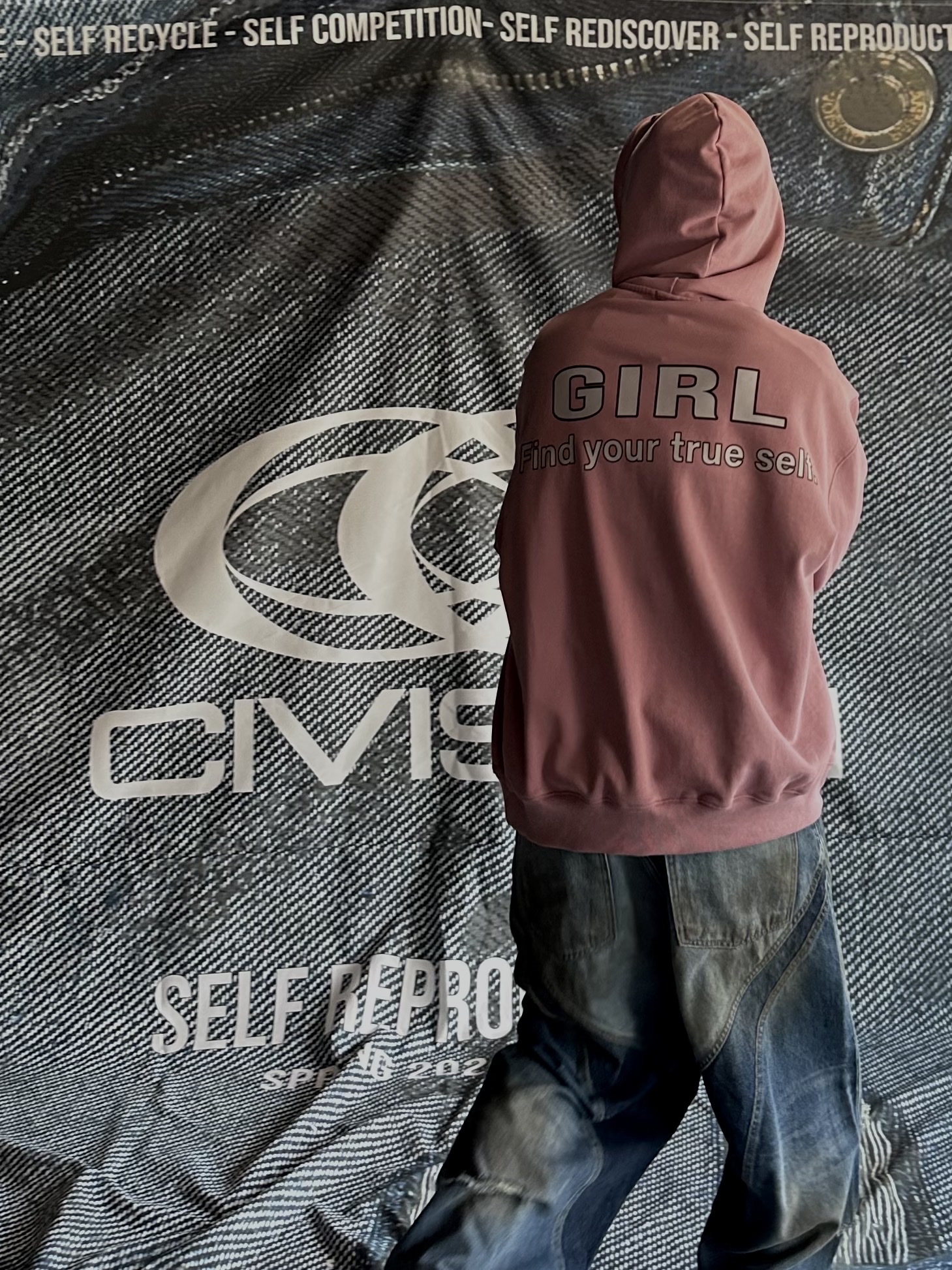 Civision by CSC Cool Girl Hoodie Pink, [KREAM 단독] Civision by CSC Remake Hooded Blouson Blue 착용 스타일 - 1