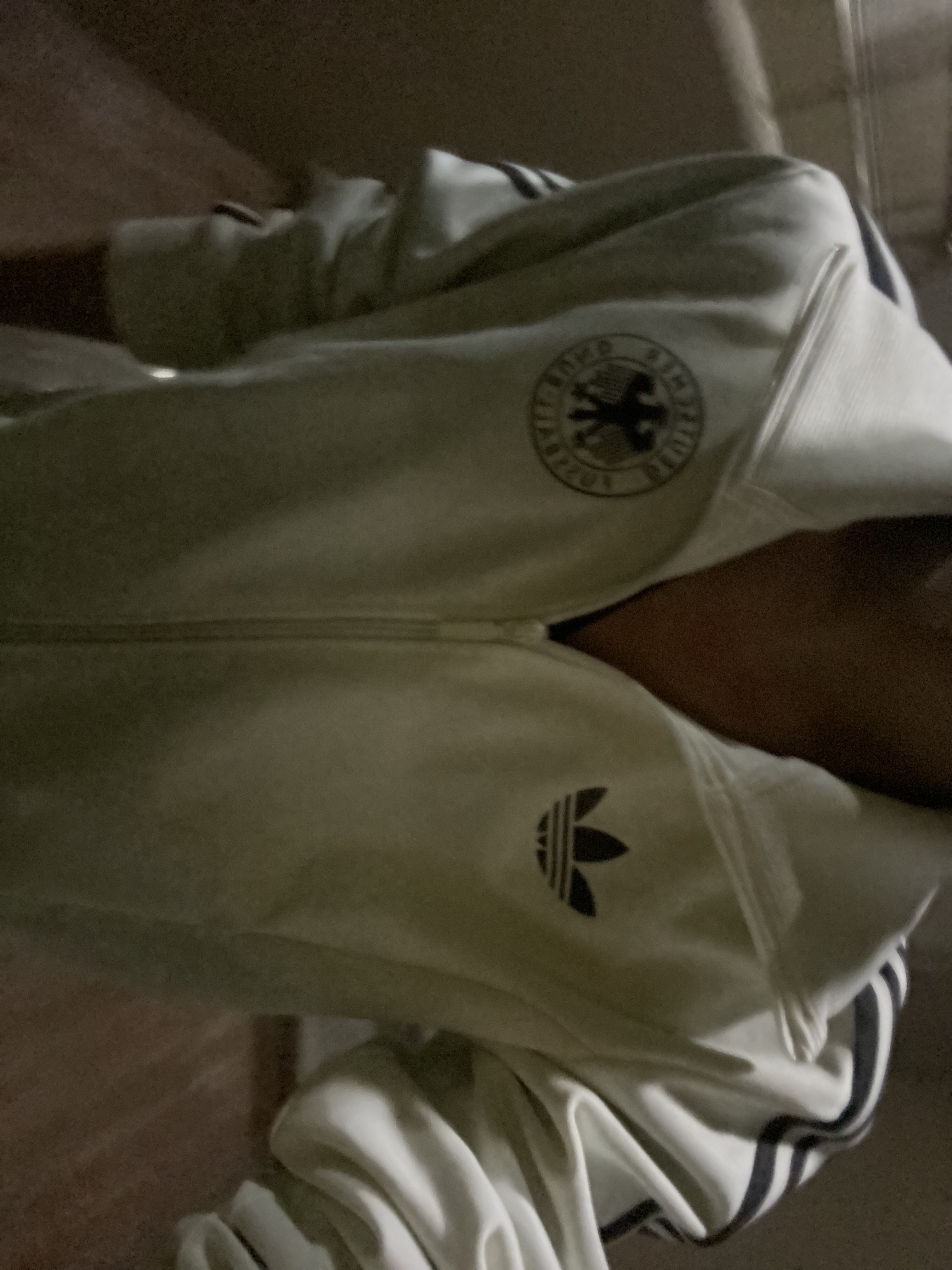 Adidas German Beckenbauer Track Top Off White - KR Sizing 착용 스타일 - 2