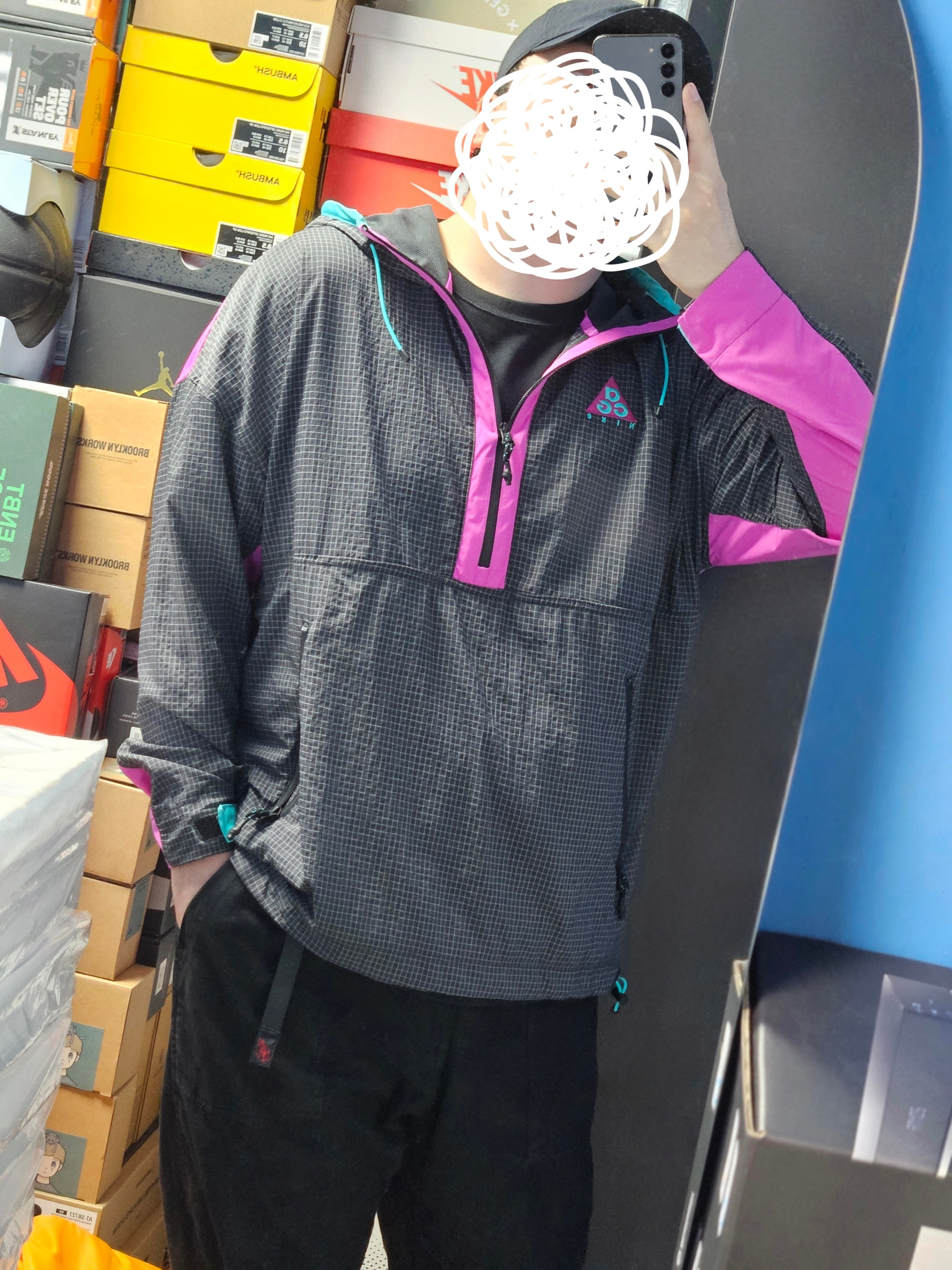 Nike ACG Woven Hooded Jacket Anthracite - US/EU 착용 스타일 - 3