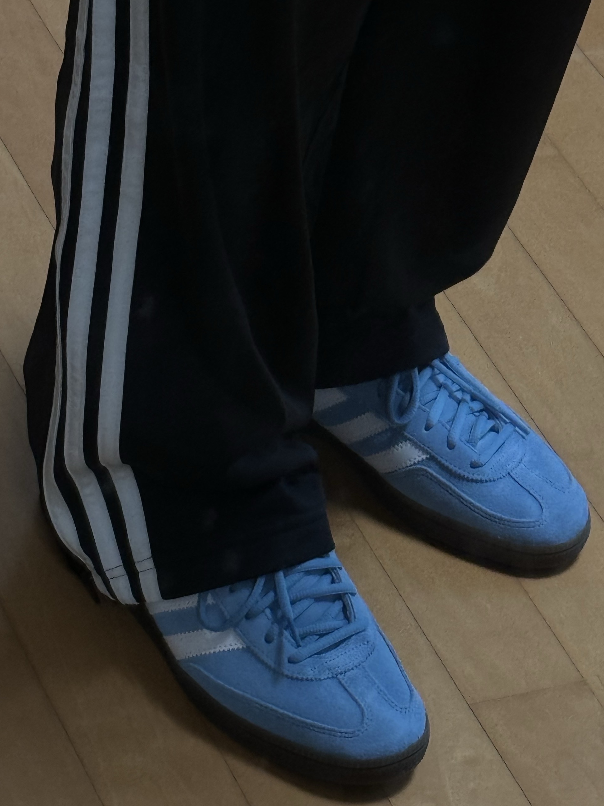 Adidas Spezial Handball Light Blue, Adidas Firebird Track Pants Black - KR Sizing 착용 스타일 - 2