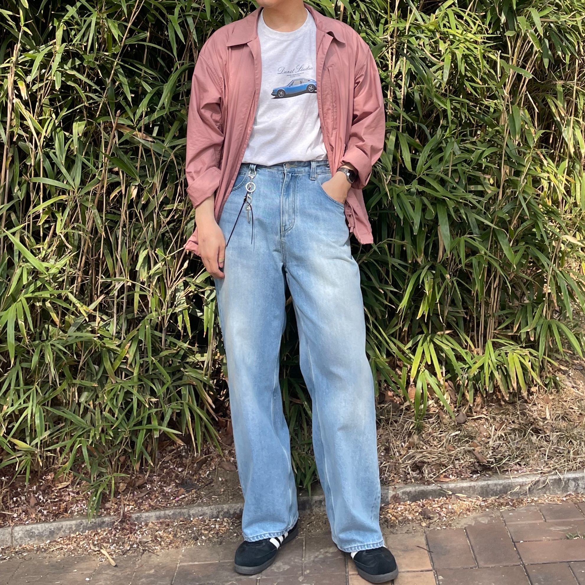 Adidas Samba OG Black White Gum 착용 스타일 - 1