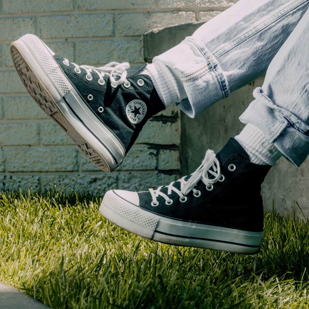 Converse Chuck 70 Ox Black - Standard, (W) Converse Chuck Taylor All Star Lift Platform High Black 착용 스타일 - 6