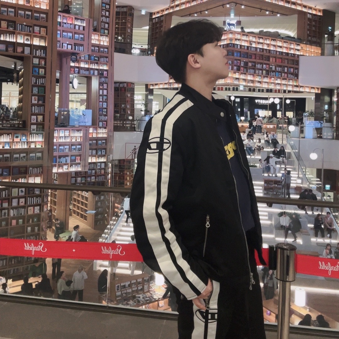 Diesel J-Beck Biker Jacket Black, Diesel P-Beck Biker Pants Black 착용 스타일 - 1