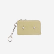 For Appeal Sparkle Star Zipper Card Wallet Sand Beige