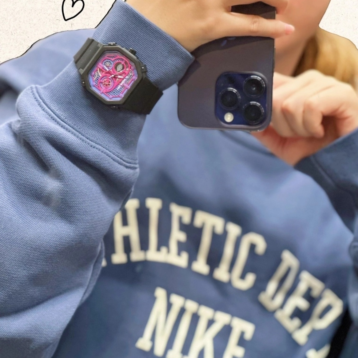 Nike NSW Trend Fleece Crew Diffused Blue - Asia 착용 스타일 - 1