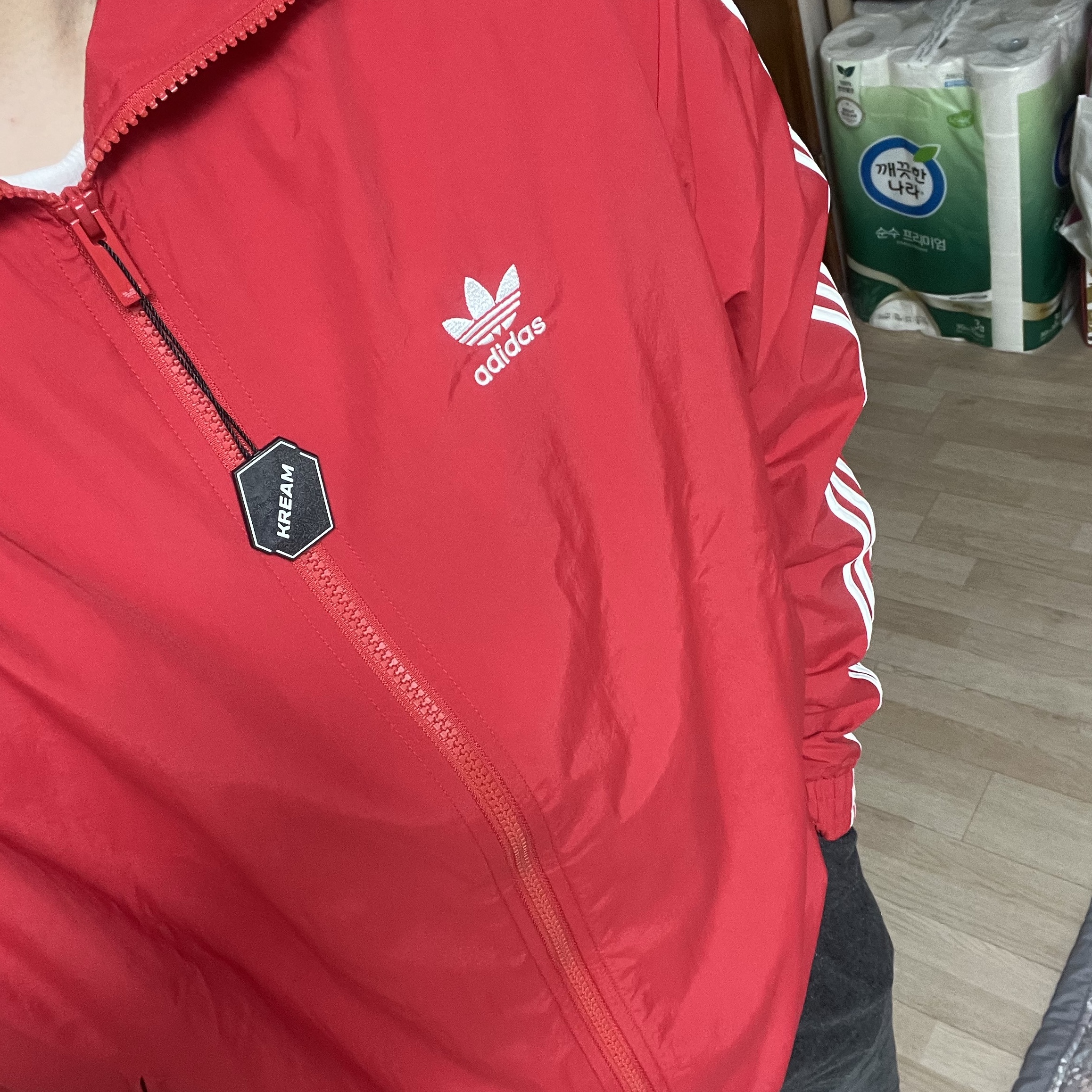 Adidas Adicolor Woven Firebird Track Top Better Scarlet - KR Sizing 착용 스타일
