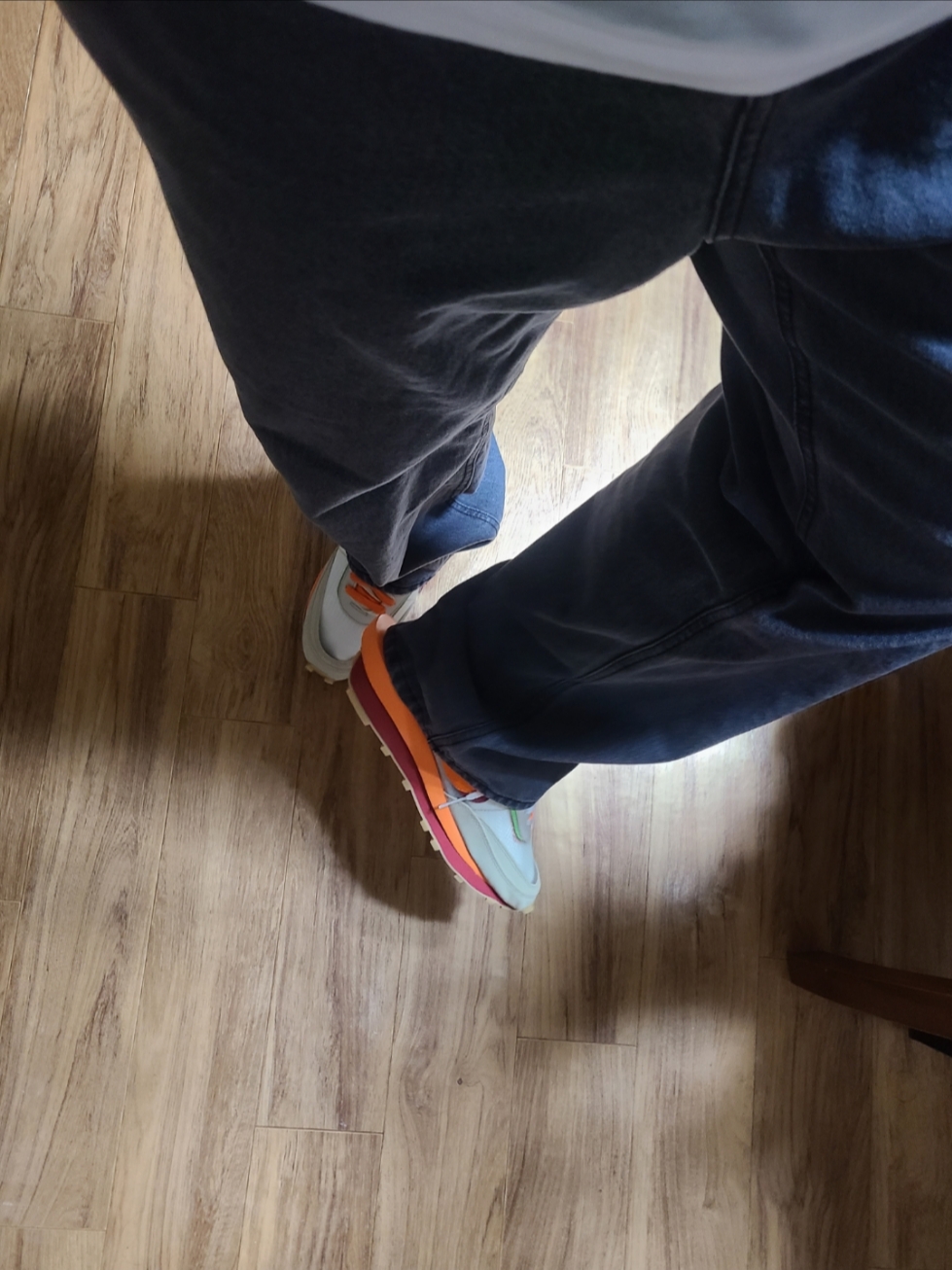 Nike x Sacai x Clot LDWaffle Orange Blaze 착용 스타일
