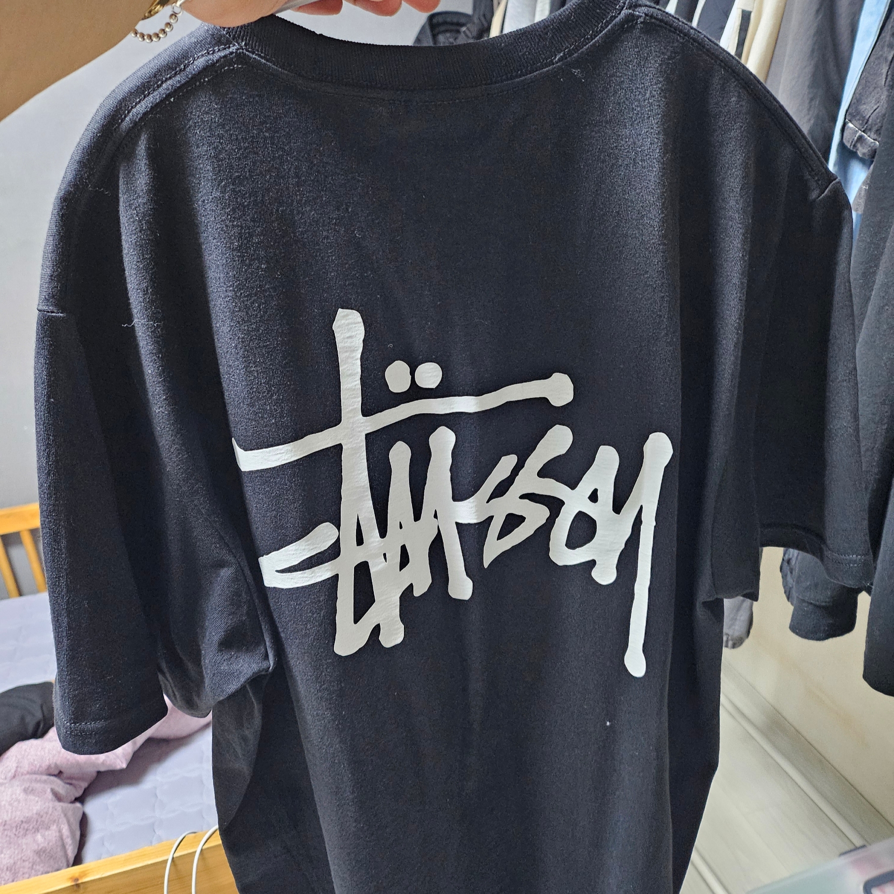 Stussy Basic Stussy T-Shirt Black 2023 착용 스타일
